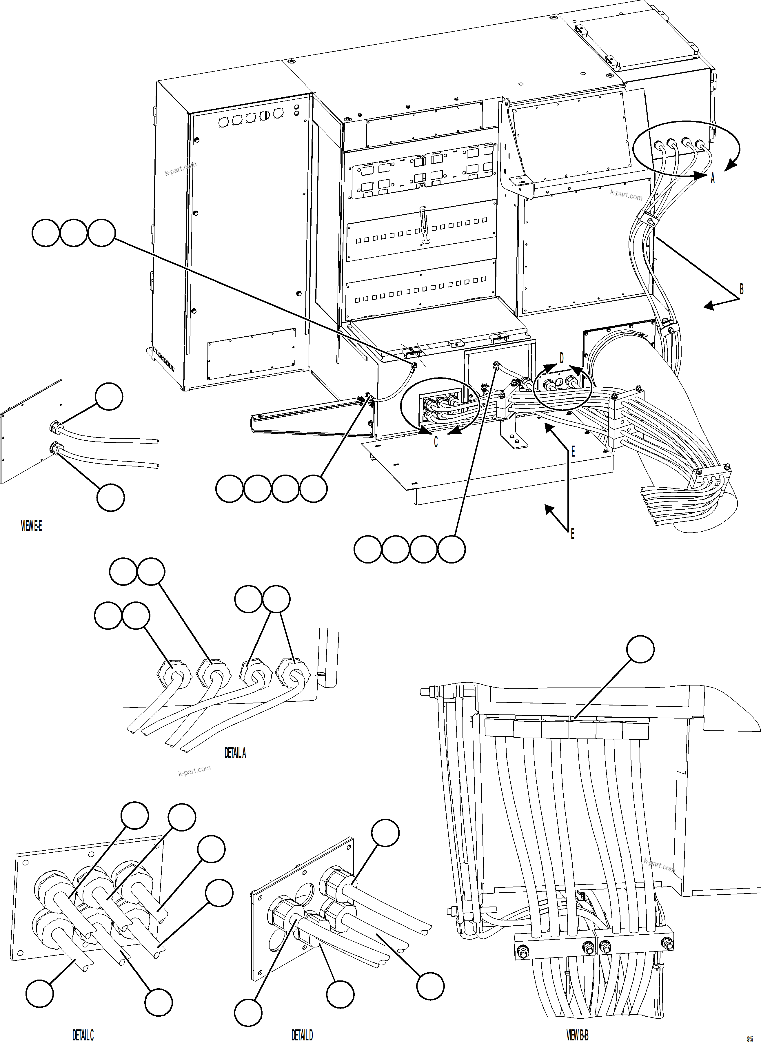 Komatsu parts book diagram for AFE57-KF 830E-1AC S/N A41142  MODERN MACHINERY: CONTROL CABINET WIRING