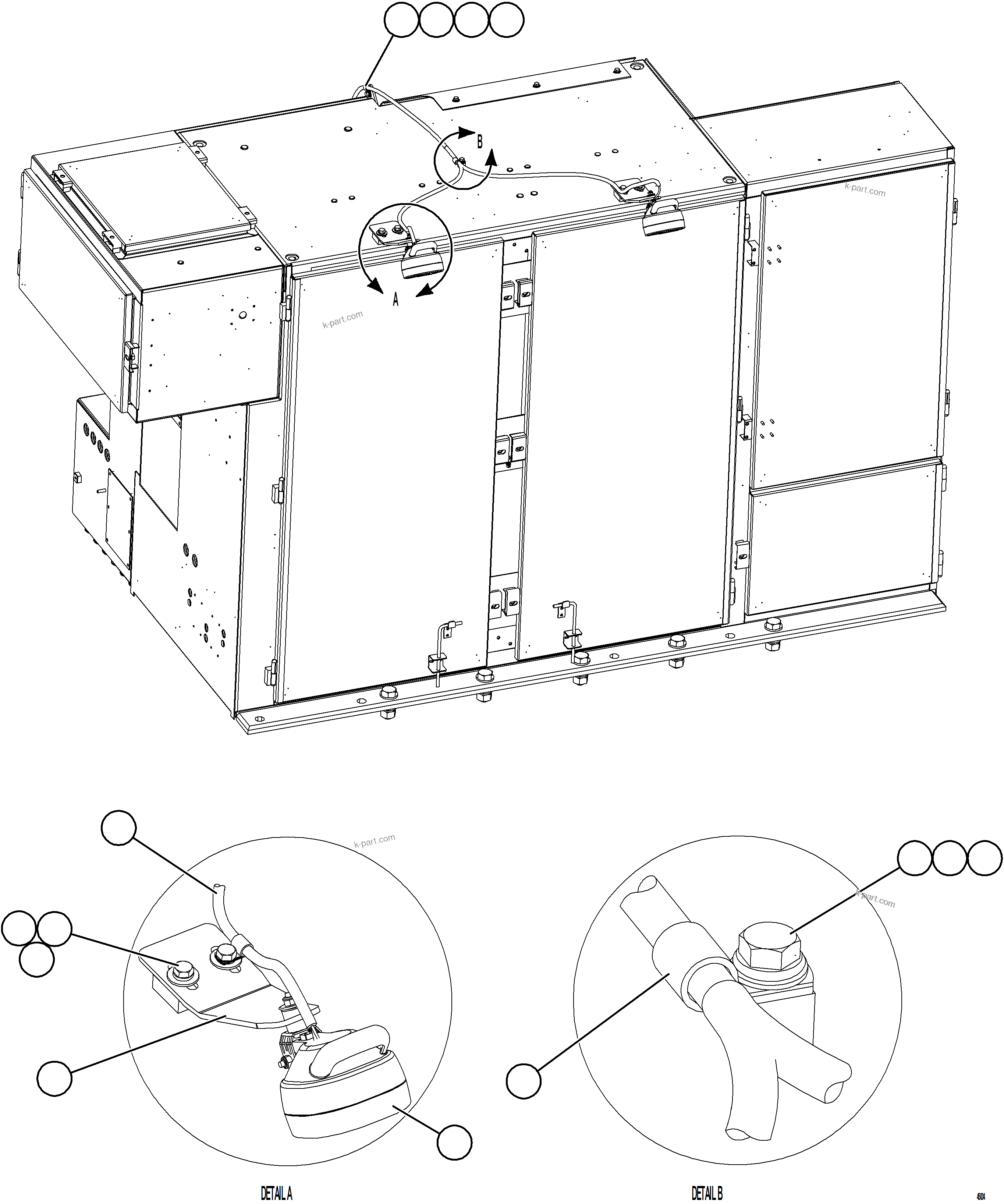 Komatsu parts book diagram for AFE57-KF 830E-1AC S/N A41142  MODERN MACHINERY: CONTROL CABINET EXTERIOR LIGHTS