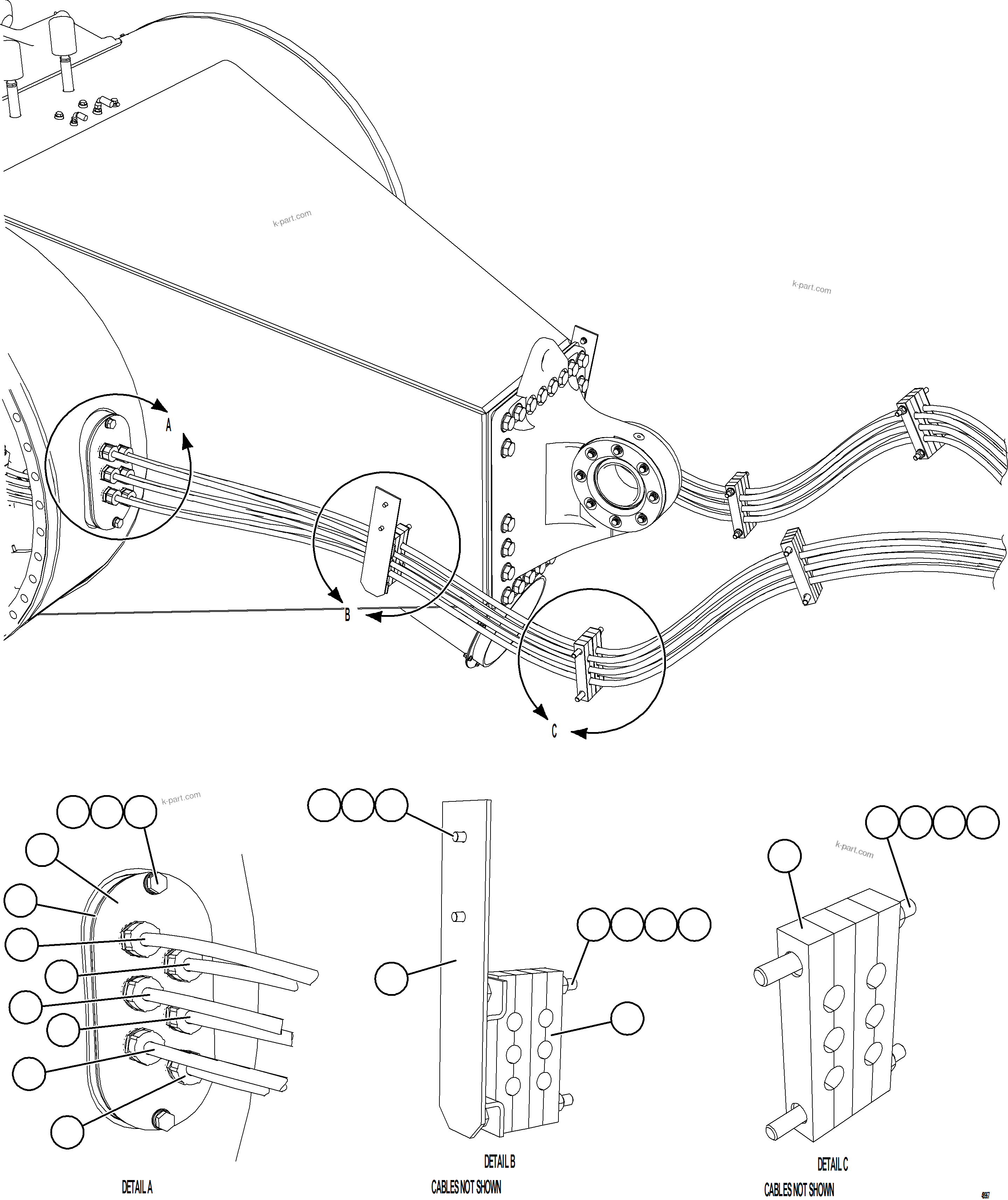 Komatsu parts book diagram for AFE57-KF 830E-1AC S/N A41142  MODERN MACHINERY: WHEEL MOTOR WIRING    2/4