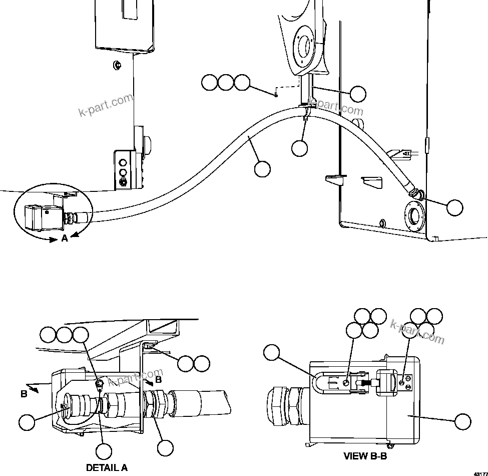 Komatsu parts book diagram for AFE57-KF 830E-1AC S/N A41142  MODERN MACHINERY: LH QUICK FUEL FILL