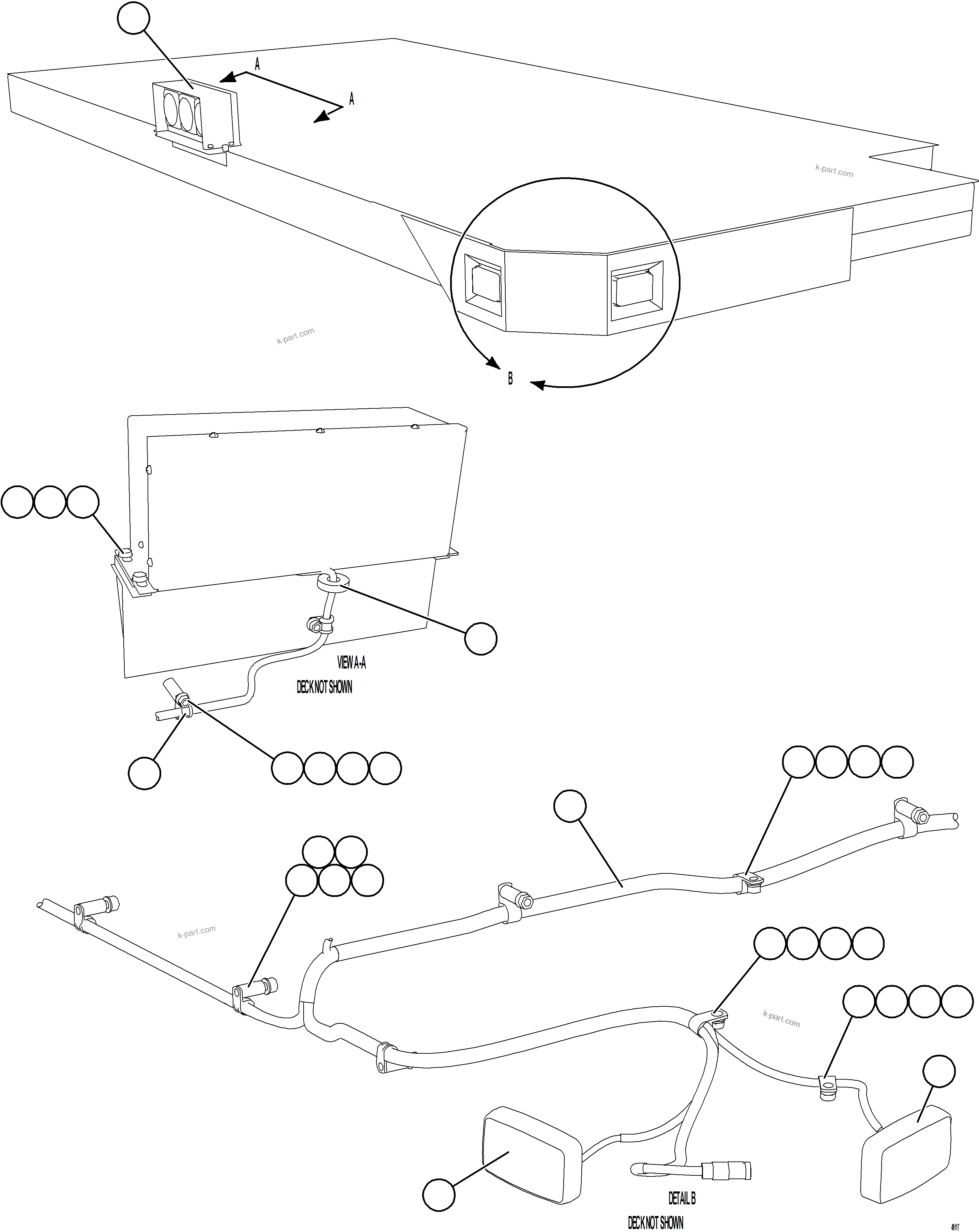 Komatsu parts book diagram for AFE57-KF 830E-1AC S/N A41142  MODERN MACHINERY: RH DECK LIGHTS