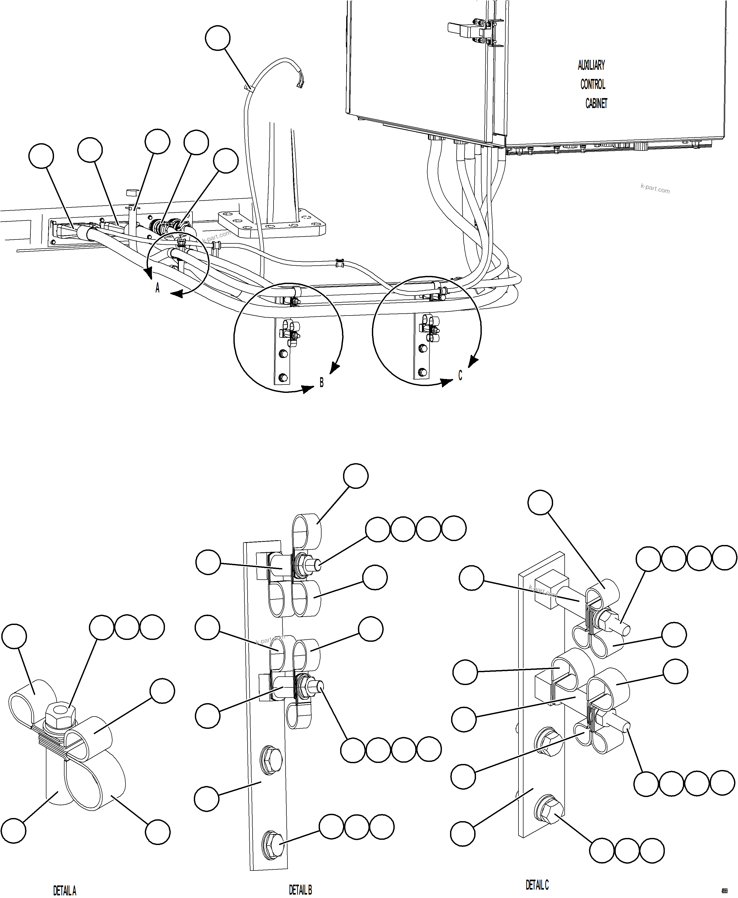 Komatsu parts book diagram for AFE57-KF 830E-1AC S/N A41142  MODERN MACHINERY: EXTERNAL CAB WIRING