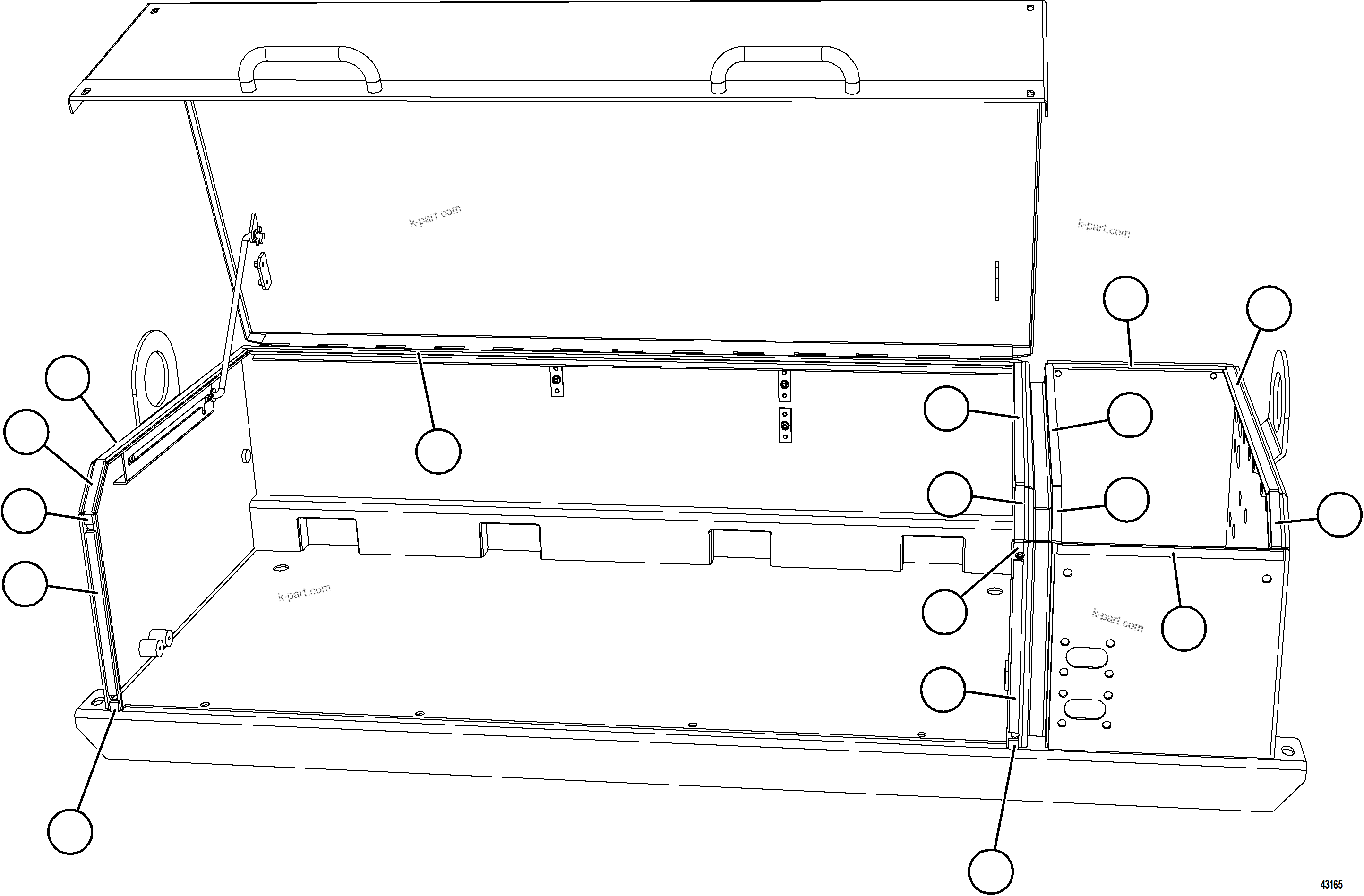 Komatsu parts book diagram for AFE57-KF 830E-1AC S/N A41142  MODERN MACHINERY: BATTERY BOX    3/6
