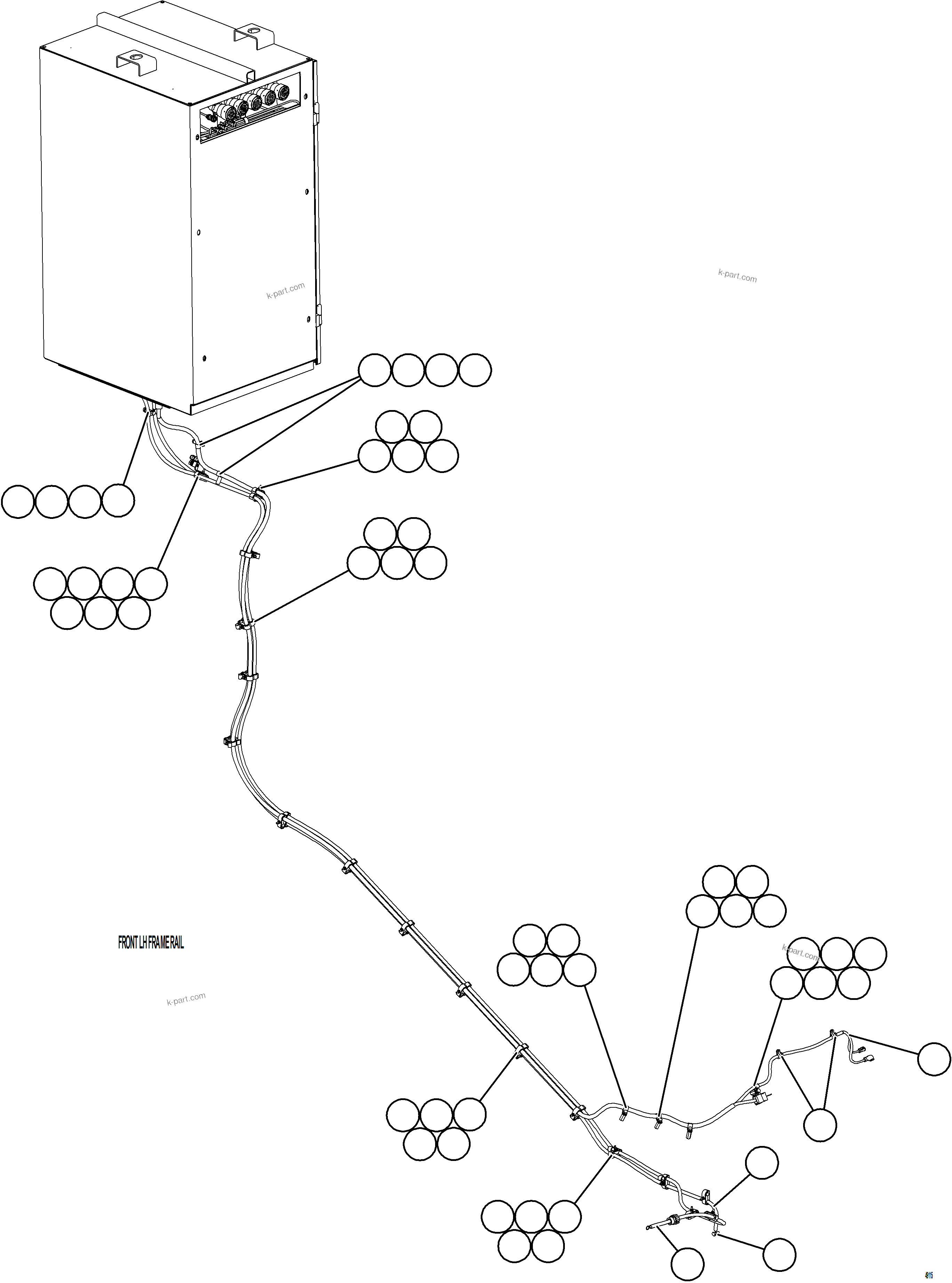 Komatsu parts book diagram for AFE57-KF 830E-1AC S/N A41142  MODERN MACHINERY: AUXILIARY CONTROL CABINET POWER WIRING