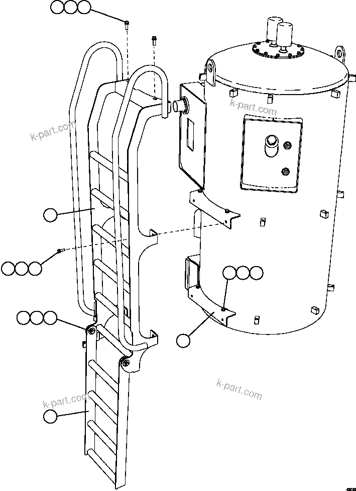 Komatsu parts book diagram for AFE57-KF 830E-1AC S/N A41142  MODERN MACHINERY: HYDRAULIC TANK LADDER INSTALLATION