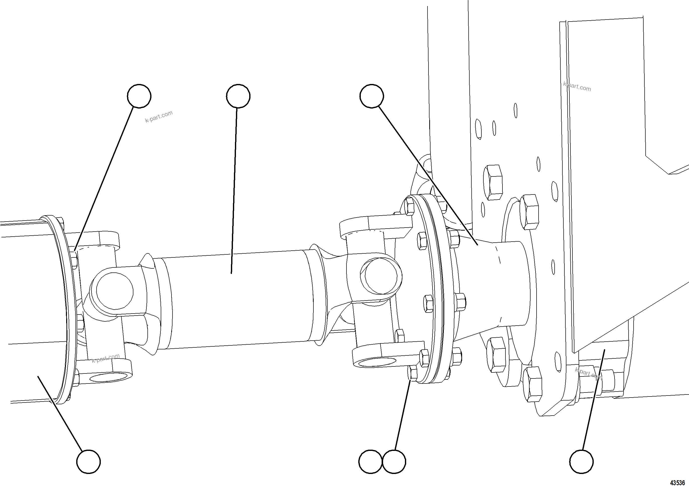 Komatsu parts book diagram for AFE57-KF 830E-1AC S/N A41142  MODERN MACHINERY: DRIVESHAFT INSTALLATION