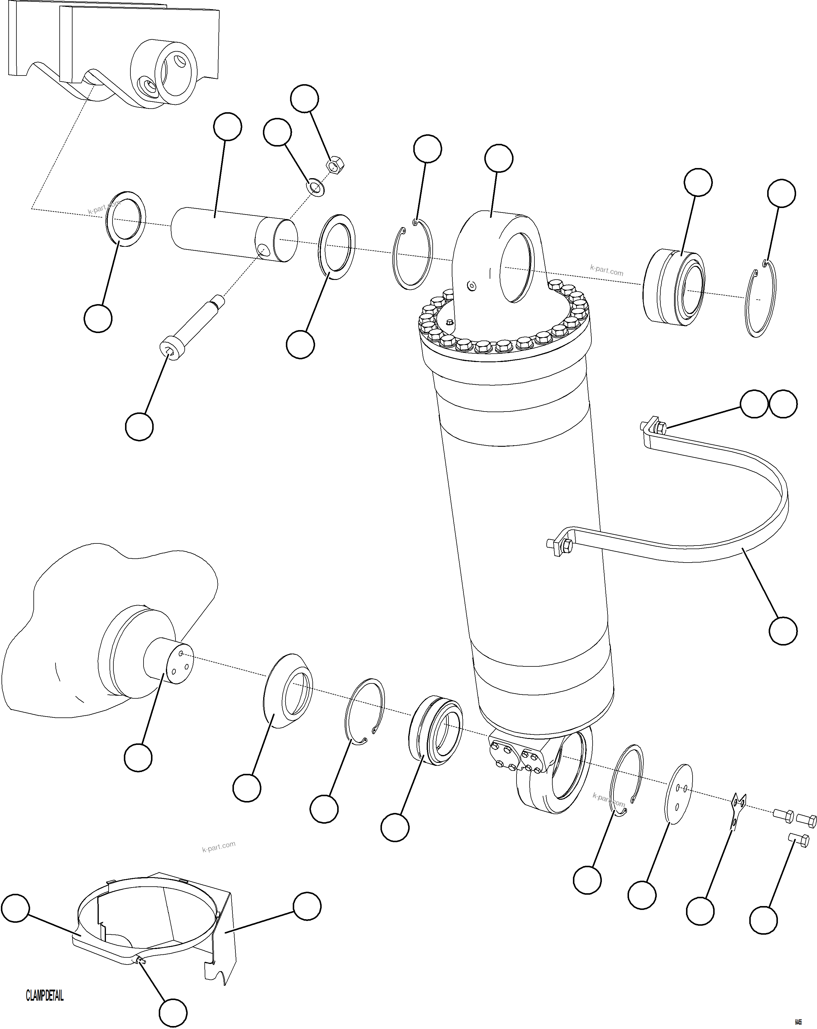 Komatsu parts book diagram for AFE57-KF 830E-1AC S/N A41142  MODERN MACHINERY: HOIST CYLINDER INSTALLATION