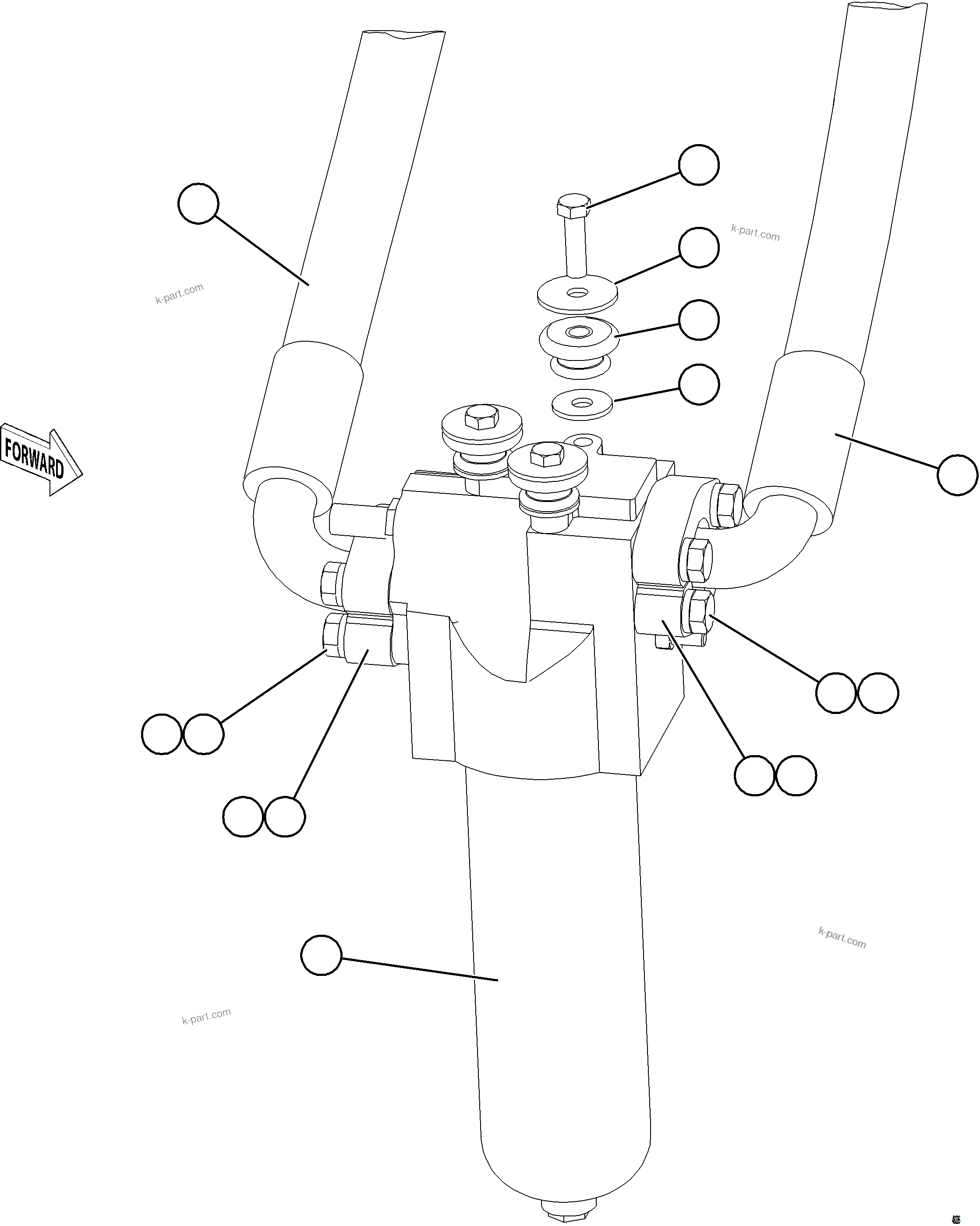 Komatsu parts book diagram for AFE57-KF 830E-1AC S/N A41142  MODERN MACHINERY: STEERING FILTER INSTALLATION