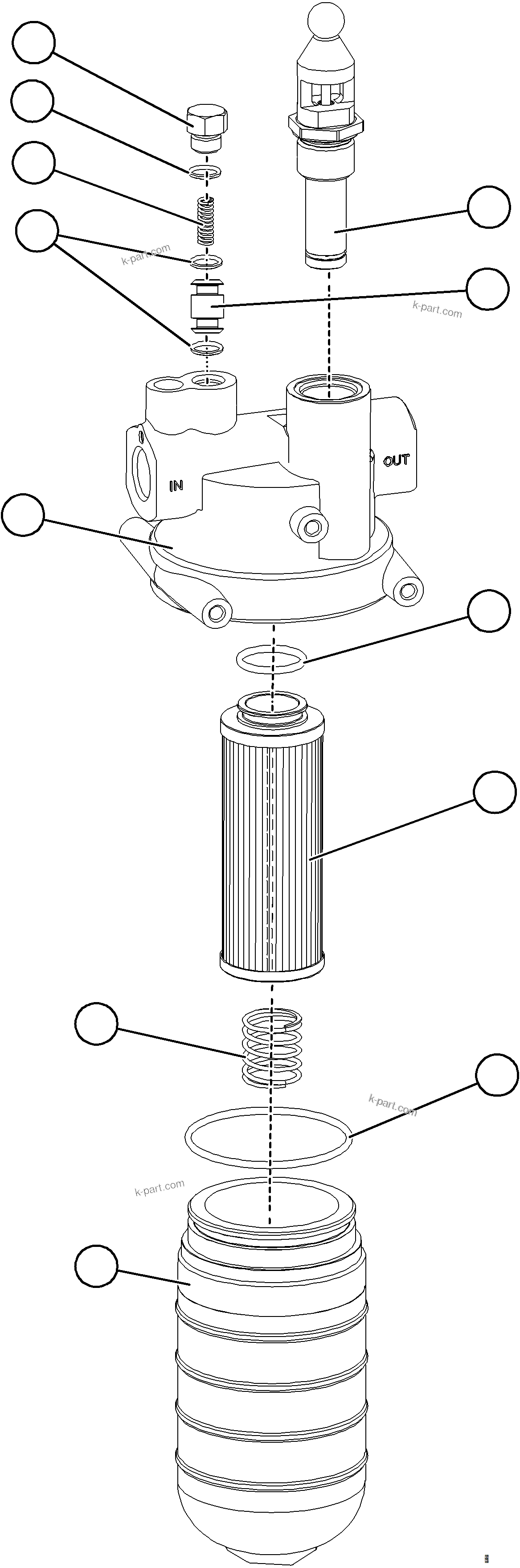Komatsu parts book diagram for AFE57-KF 830E-1AC S/N A41142  MODERN MACHINERY: AUTO LUBE FILTER ASSEMBLY    58F-90-00620