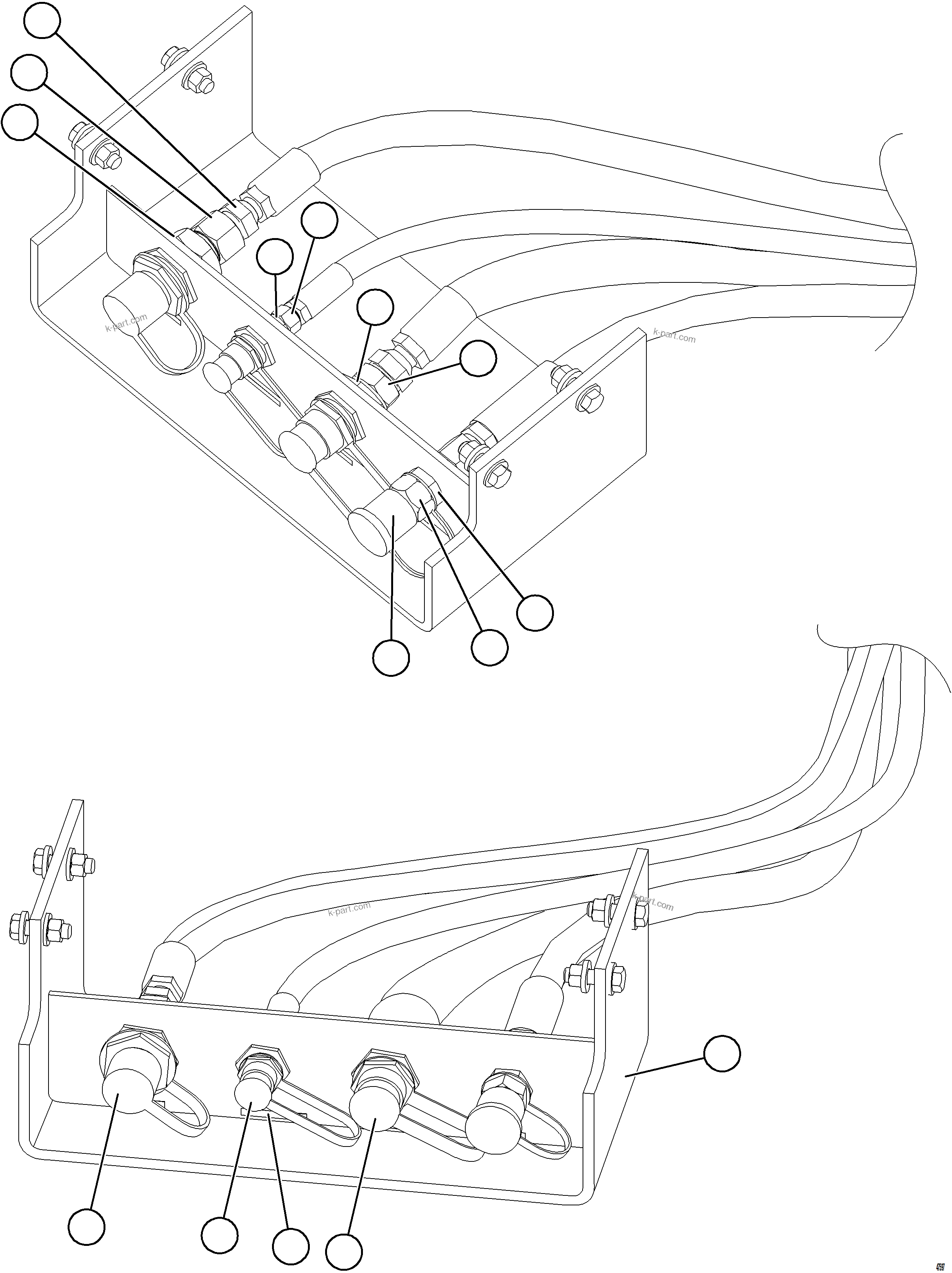 Komatsu parts book diagram for AFE57-KF 830E-1AC S/N A41142  MODERN MACHINERY: MOUNT ASSEMBLY, WIGGINS SERVICE    58E-04-10030