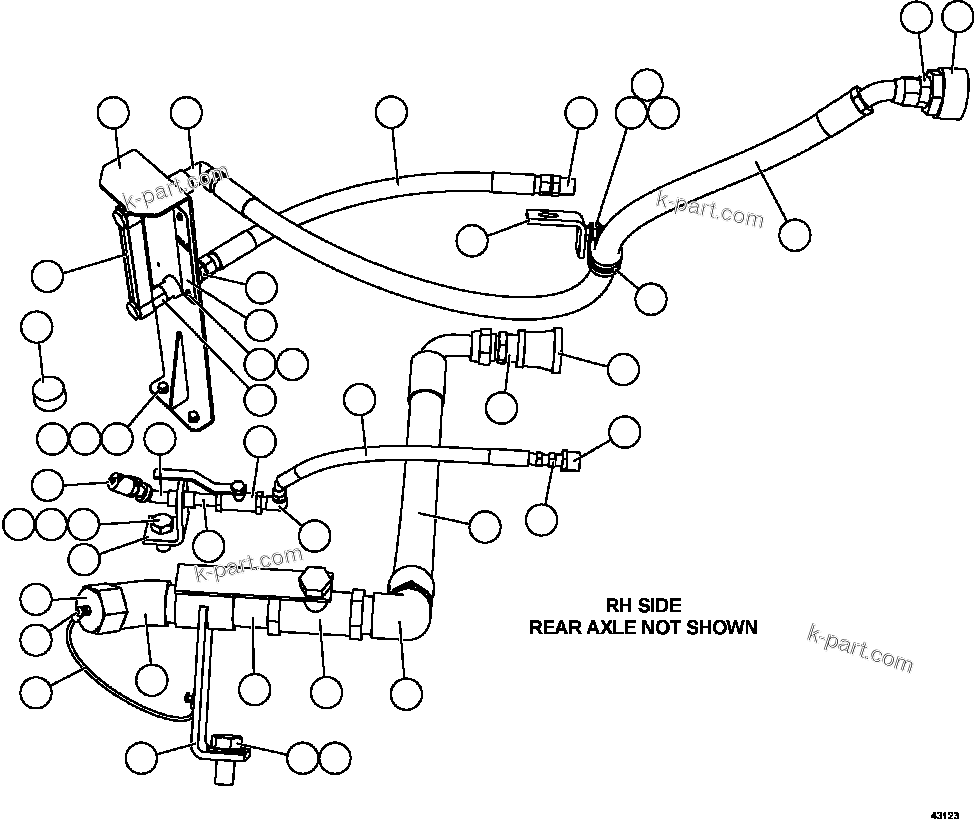 Komatsu parts book diagram for AFE57-KF 830E-1AC S/N A41142  MODERN MACHINERY: REAR AXLE SERVICE CENTER - RH