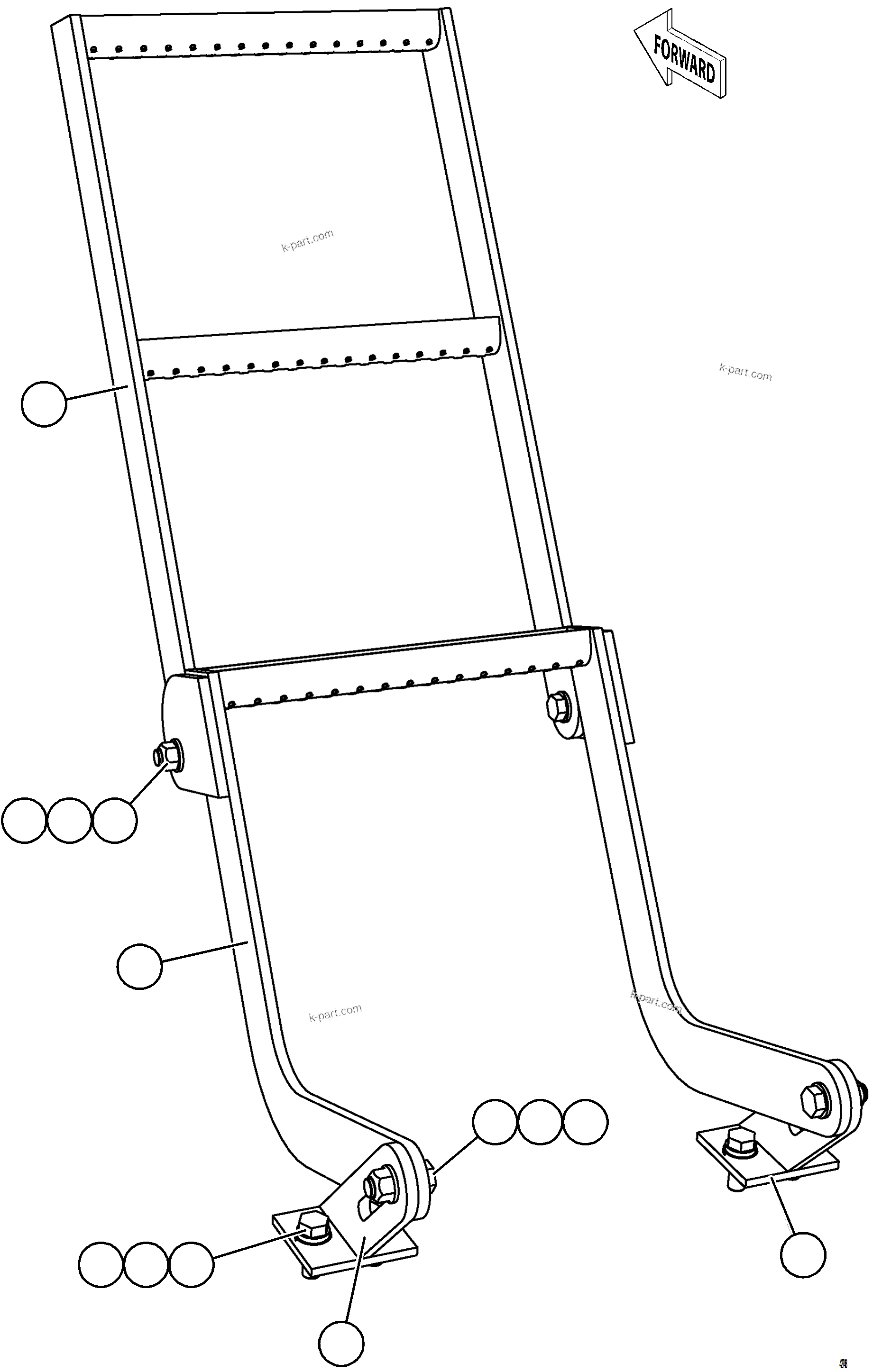 Komatsu parts book diagram for AFE57-KF 830E-1AC S/N A41142  MODERN MACHINERY: REAR AXLE SERVICE CENTER LADDER