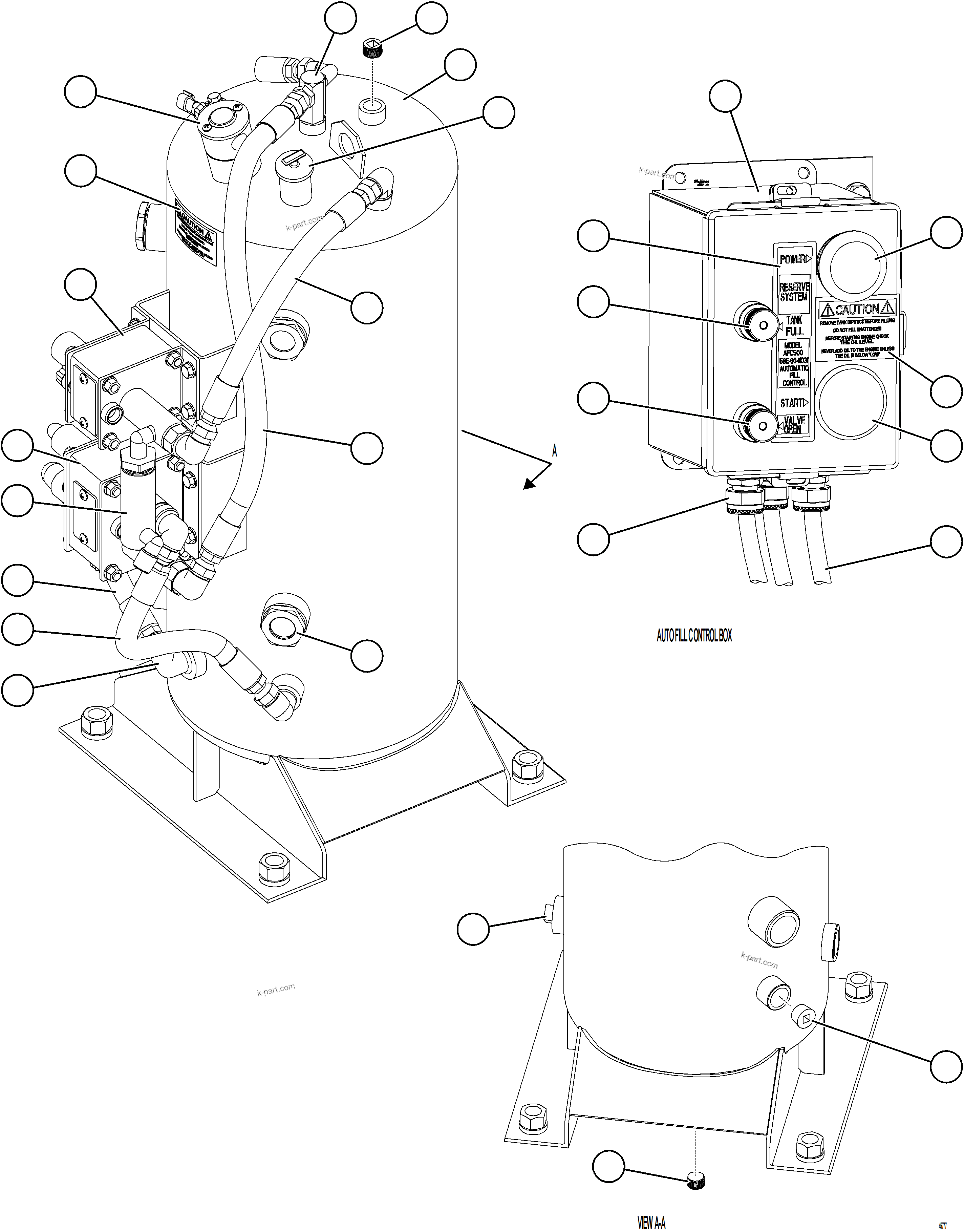 Komatsu parts book diagram for AFE57-KF 830E-1AC S/N A41142  MODERN MACHINERY: RESERVE SYSTEM KIT    58E-61-00210