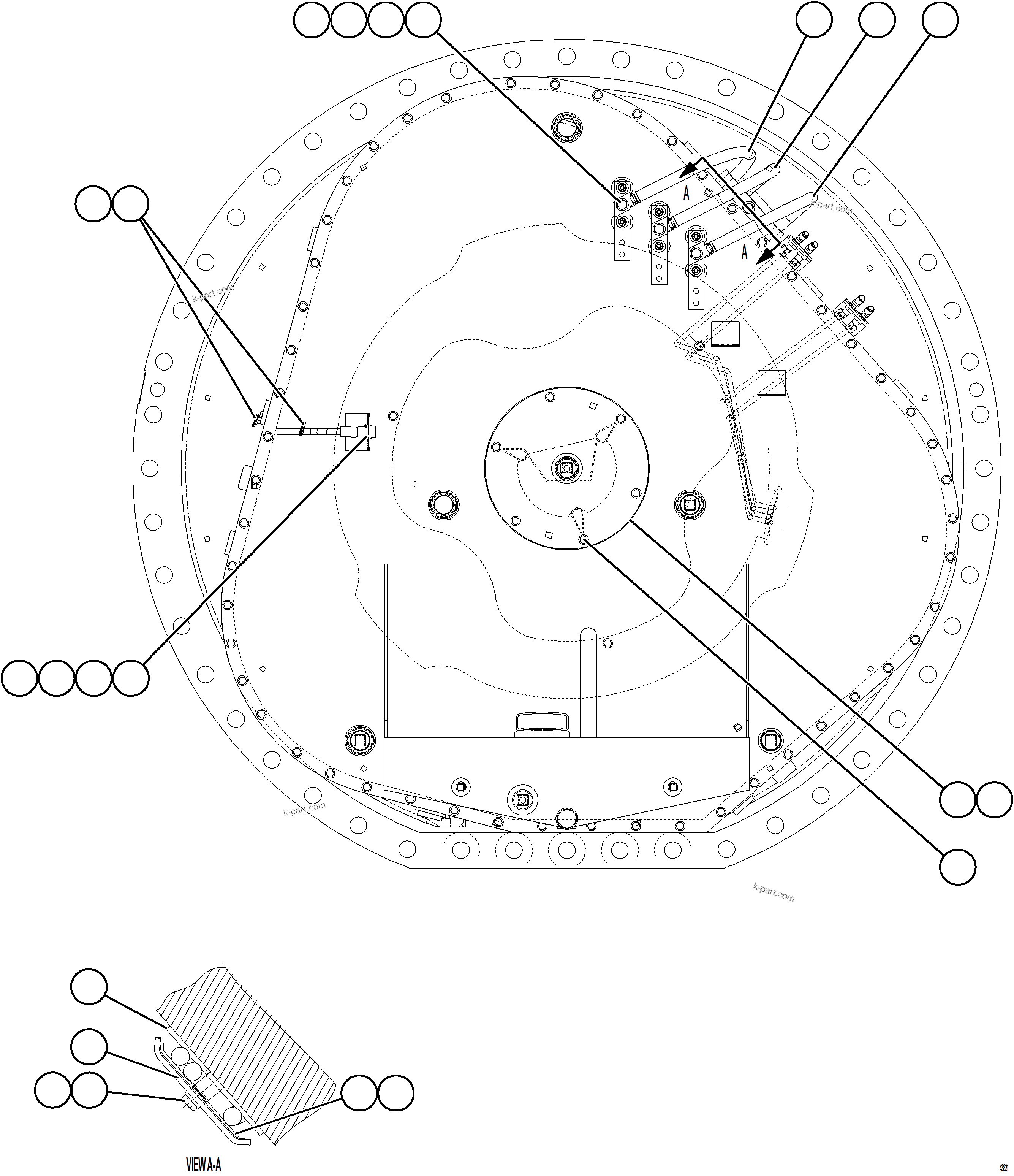Komatsu parts book diagram for AFE57-KF 830E-1AC S/N A41142  MODERN MACHINERY: WHEEL MOTOR    5/9    58E-30-10091