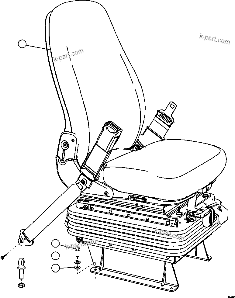 Komatsu parts book diagram for AFE59-FJ 930E-4 S/N A31661, A31664 - A31665, A31677 - A31679, A31698, A31700, A31704, A31718, A31720 & A31724  CASSERONES: PASSENGER SEAT INSTALLATION