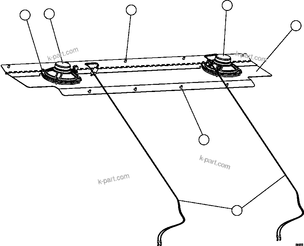 Komatsu parts book diagram for AFE59-FJ 930E-4 S/N A31661, A31664 - A31665, A31677 - A31679, A31698, A31700, A31704, A31718, A31720 & A31724  CASSERONES: REAR SPEAKER INSTALLATION