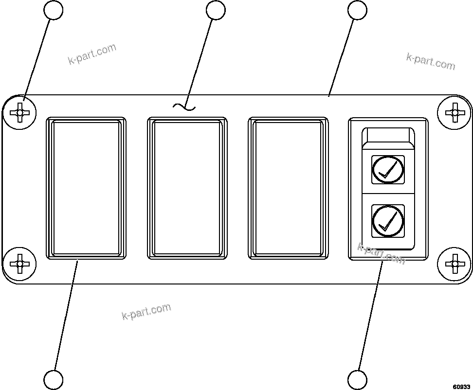 Komatsu parts book diagram for AFE59-FJ 930E-4 S/N A31661, A31664 - A31665, A31677 - A31679, A31698, A31700, A31704, A31718, A31720 & A31724  CASSERONES: UPPER L.H. DASH MODULE