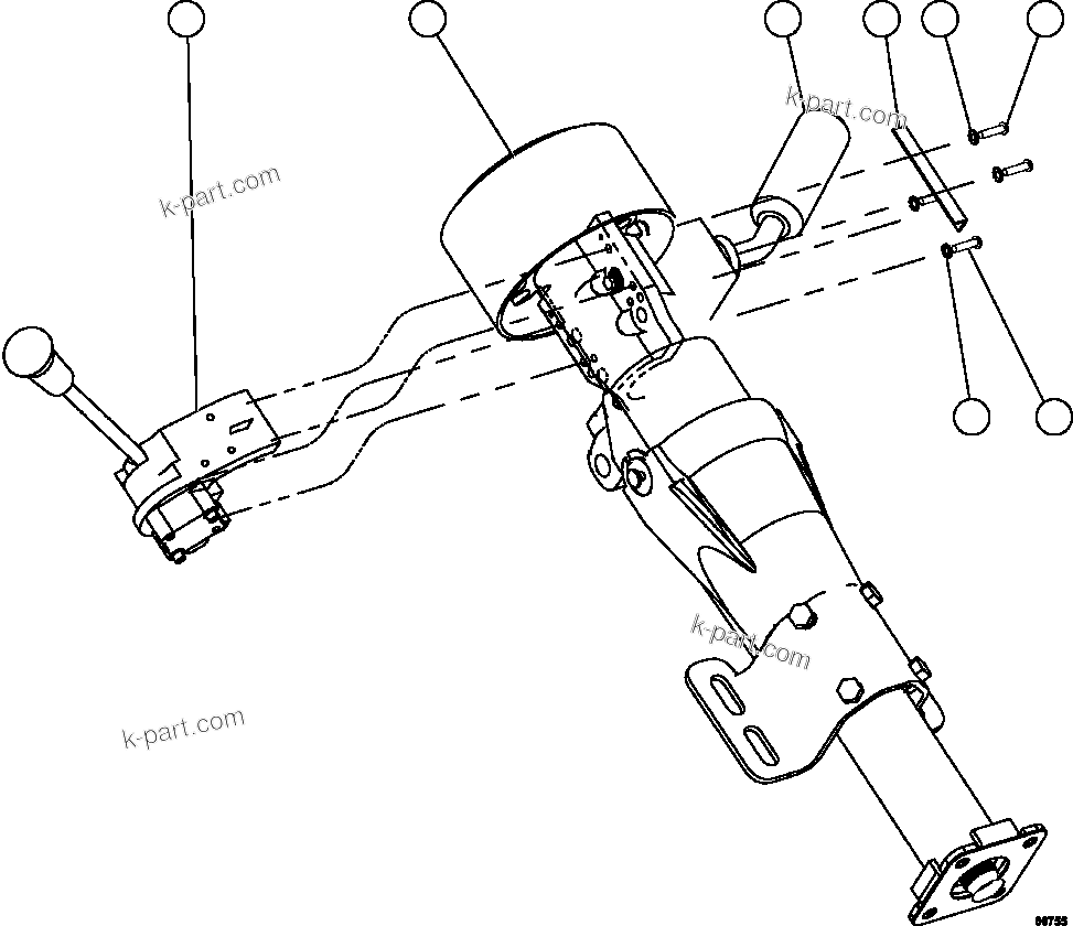 Komatsu parts book diagram for AFE59-FJ 930E-4 S/N A31661, A31664 - A31665, A31677 - A31679, A31698, A31700, A31704, A31718, A31720 & A31724  CASSERONES: STEERING COLUMN & LEVER ASSEMBLY      XB8880