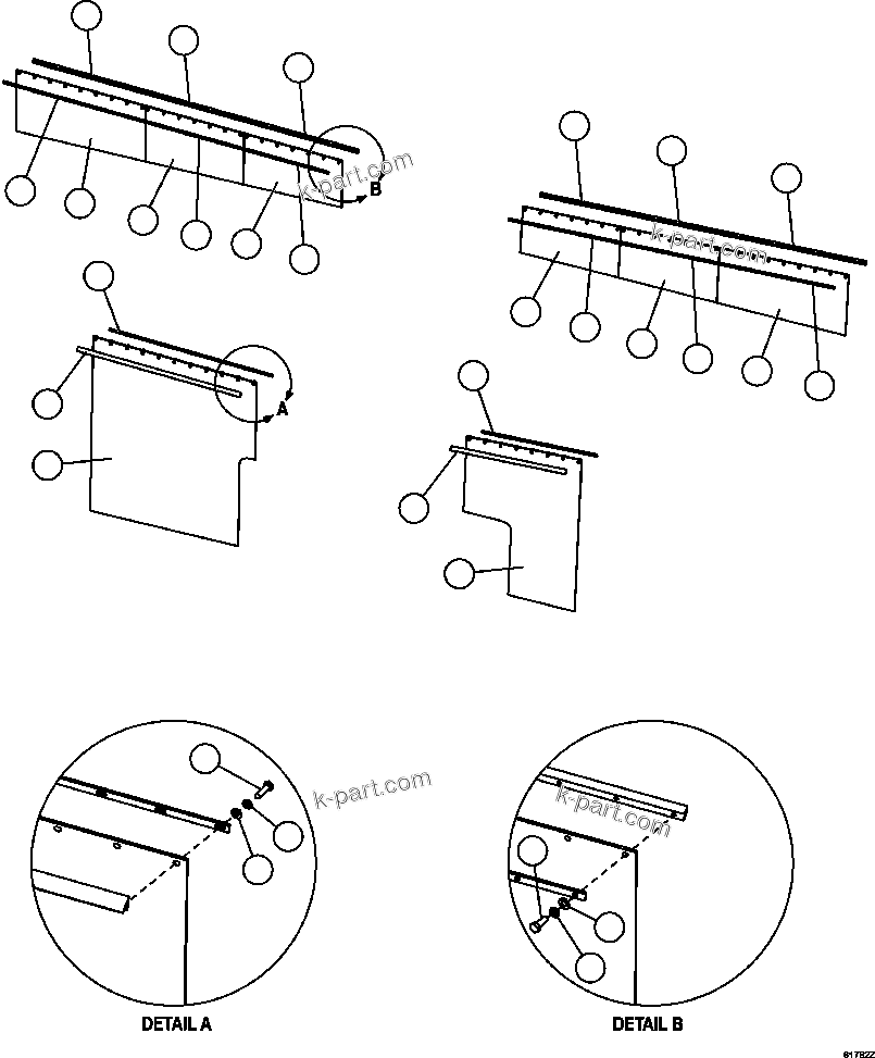Komatsu parts book diagram for AFE59-FJ 930E-4 S/N A31661, A31664 - A31665, A31677 - A31679, A31698, A31700, A31704, A31718, A31720 & A31724  CASSERONES: BODY MUD FLAPS  2/2