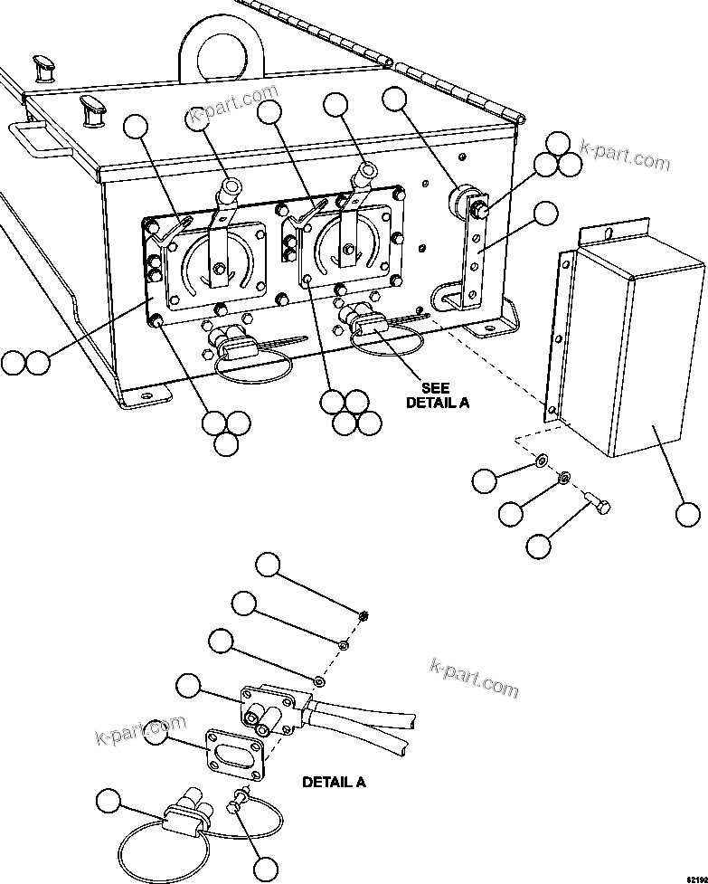 Komatsu parts book diagram for AFE59-FJ 930E-4 S/N A31661, A31664 - A31665, A31677 - A31679, A31698, A31700, A31704, A31718, A31720 & A31724  CASSERONES: BATTERY BOX    2/5