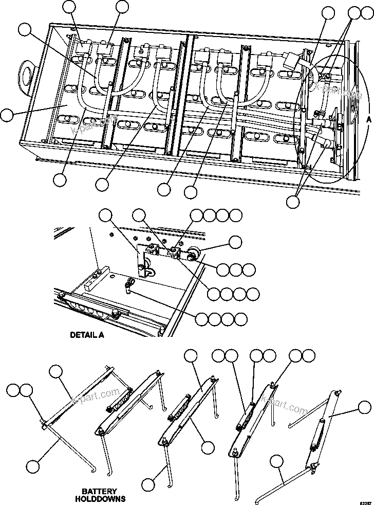 Komatsu parts book diagram for AFE59-FJ 930E-4 S/N A31661, A31664 - A31665, A31677 - A31679, A31698, A31700, A31704, A31718, A31720 & A31724  CASSERONES: BATTERY BOX    3/5