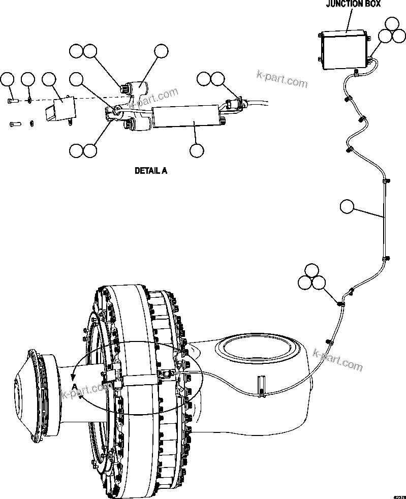 Komatsu parts book diagram for AFE59-FJ 930E-4 S/N A31661, A31664 - A31665, A31677 - A31679, A31698, A31700, A31704, A31718, A31720 & A31724  CASSERONES: FRONT WHEEL SPEED SENSORS