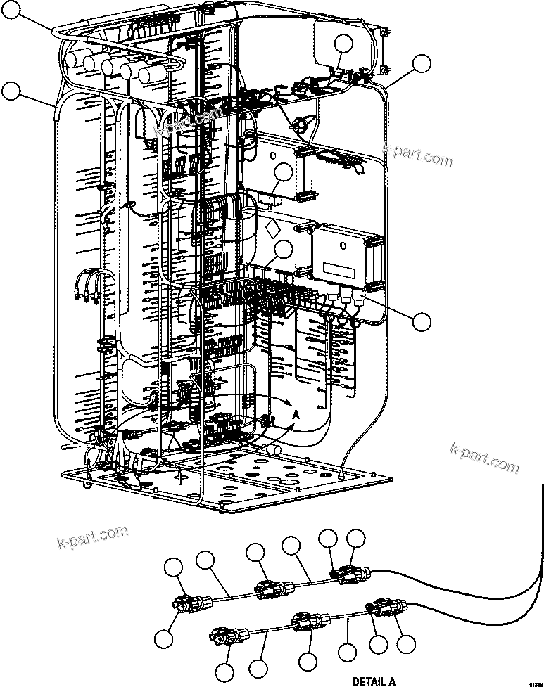 Komatsu parts book diagram for AFE59-FJ 930E-4 S/N A31661, A31664 - A31665, A31677 - A31679, A31698, A31700, A31704, A31718, A31720 & A31724  CASSERONES: AUXILIARY CONTROL CABINET - INTERNAL WIRING