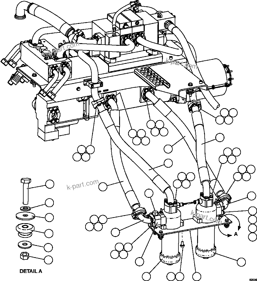 Komatsu parts book diagram for AFE59-FJ 930E-4 S/N A31661, A31664 - A31665, A31677 - A31679, A31698, A31700, A31704, A31718, A31720 & A31724  CASSERONES: PUMP MODULE - BRAKE COOLING & HOIST    2/2