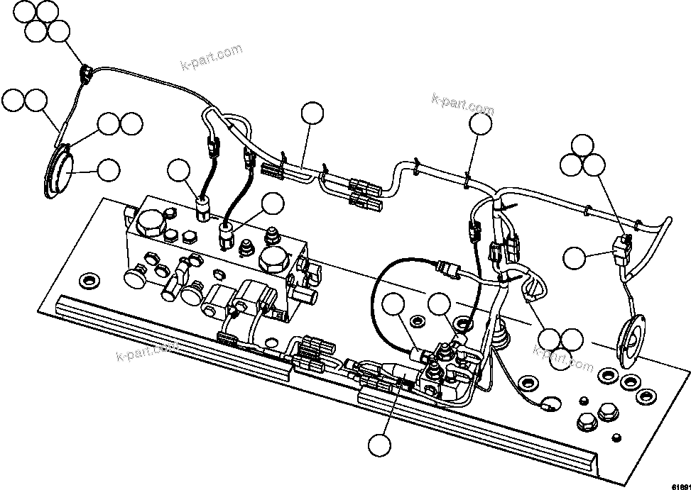 Komatsu parts book diagram for AFE59-FJ 930E-4 S/N A31661, A31664 - A31665, A31677 - A31679, A31698, A31700, A31704, A31718, A31720 & A31724  CASSERONES: HYDRAULIC BRAKE CABINET INTERNAL WIRING