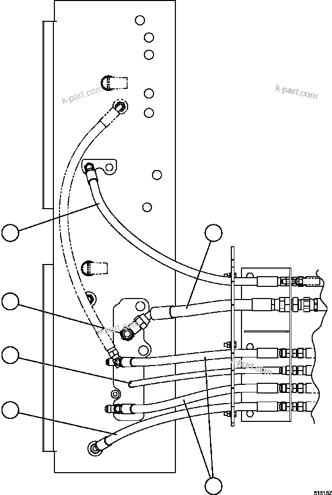 Komatsu parts book diagram for AFE59-FJ 930E-4 S/N A31661, A31664 - A31665, A31677 - A31679, A31698, A31700, A31704, A31718, A31720 & A31724  CASSERONES: HYDRAULIC BRAKE CABINET HOSE ROUTING    1/3