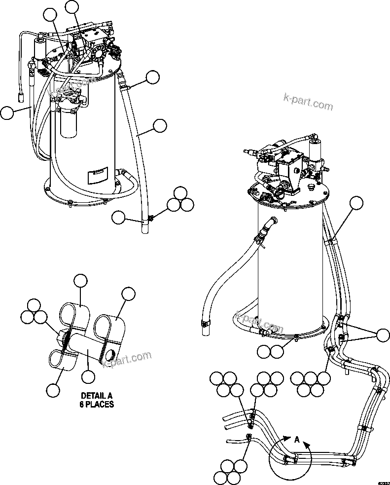 Komatsu parts book diagram for AFE59-FJ 930E-4 S/N A31661, A31664 - A31665, A31677 - A31679, A31698, A31700, A31704, A31718, A31720 & A31724  CASSERONES: AUTOMATIC LUBRICATION SYSTEM  1/4