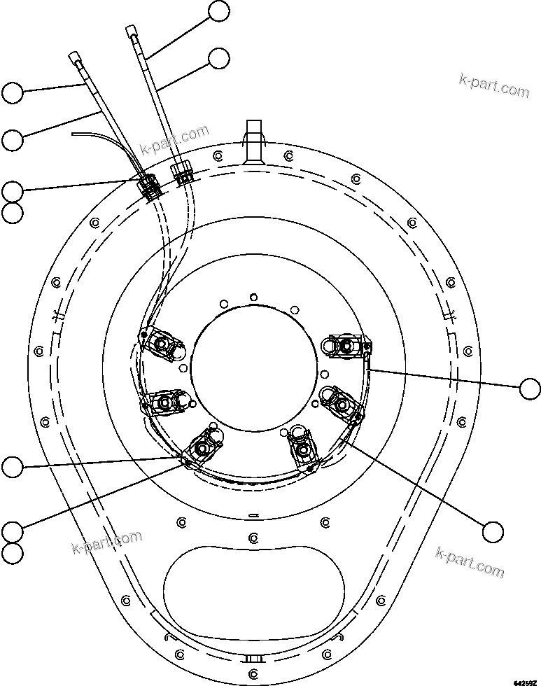 Komatsu parts book diagram for AFE59-FJ 930E-4 S/N A31661, A31664 - A31665, A31677 - A31679, A31698, A31700, A31704, A31718, A31720 & A31724  CASSERONES: ALTERNATOR - FIELD CONNECTOR (BRUSH HOLDER)