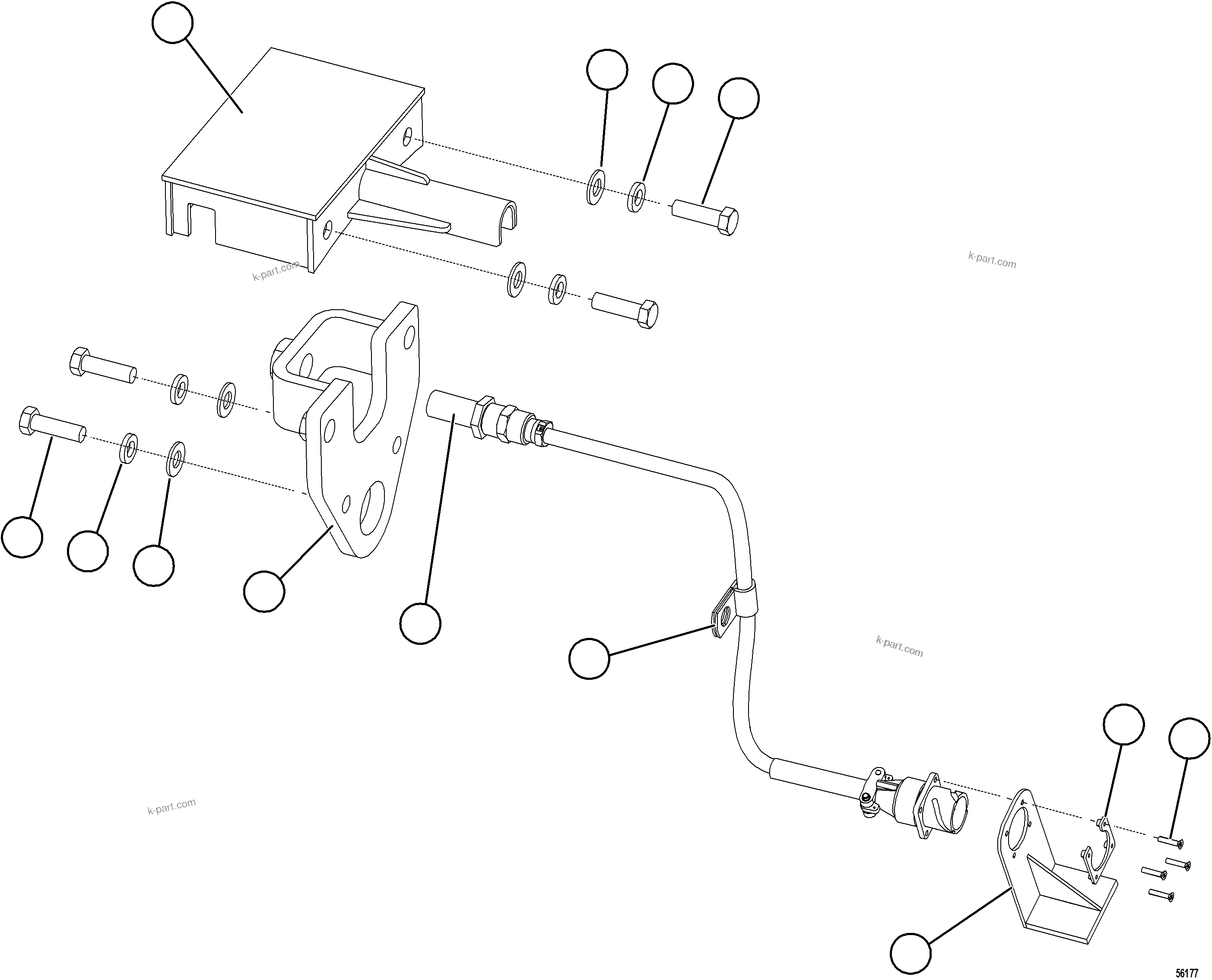 Komatsu parts book diagram for AFE69-P 730E-8 S/N A40063  BUENAVISTA: FRONT WHEEL SPEED SENSOR INSTALLATION