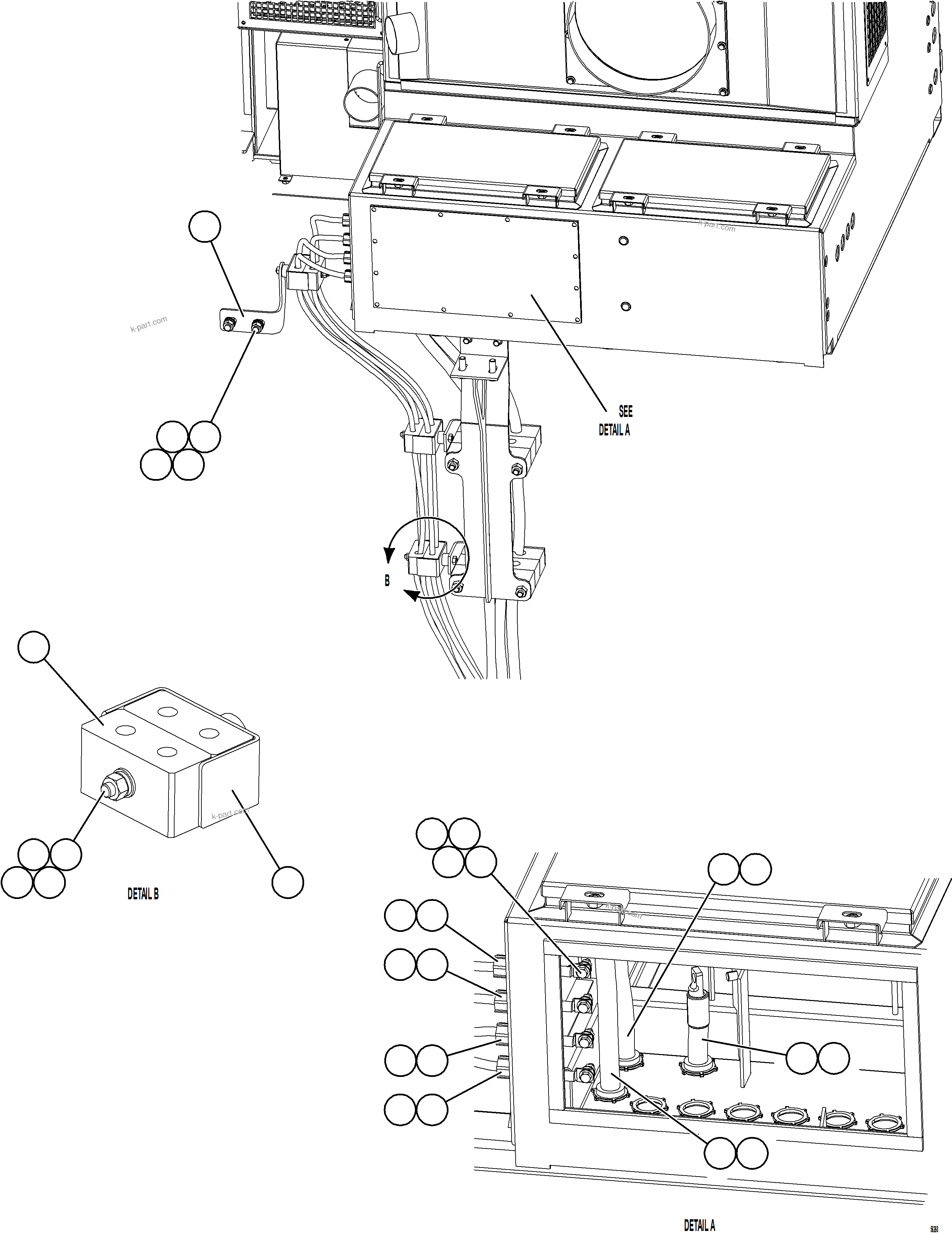Komatsu parts book diagram for AFE69-P 730E-8 S/N A40063  BUENAVISTA: ALTERNATOR WIRING    1/2