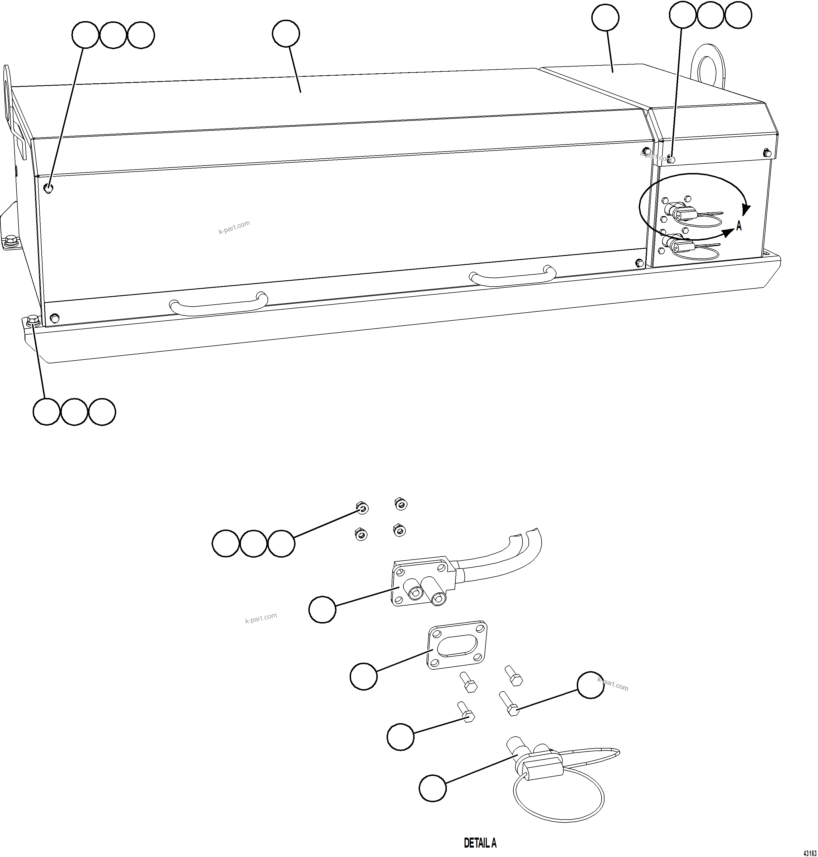 Komatsu parts book diagram for AFE69-P 730E-8 S/N A40063  BUENAVISTA: BATTERY BOX    1/6