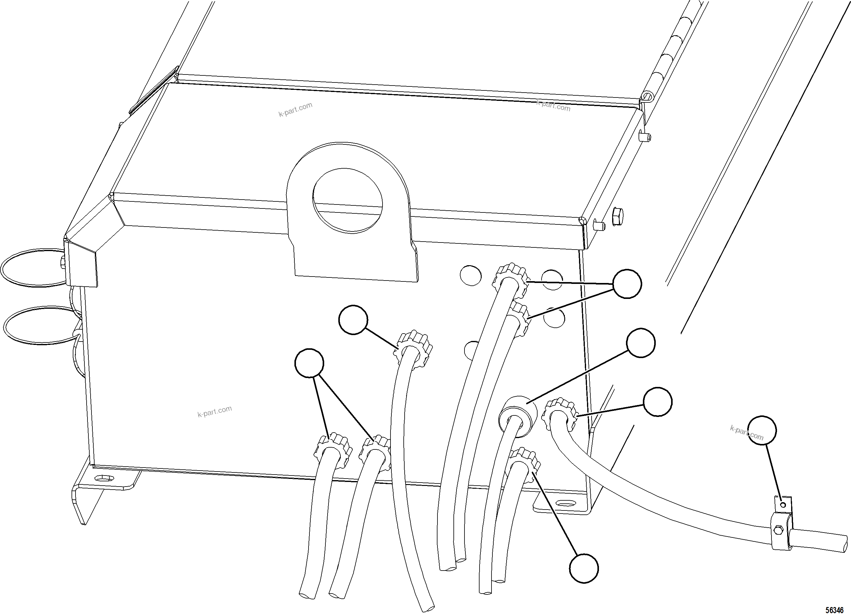 Komatsu parts book diagram for AFE69-P 730E-8 S/N A40063  BUENAVISTA: BATTERY BOX EXTERNAL WIRING