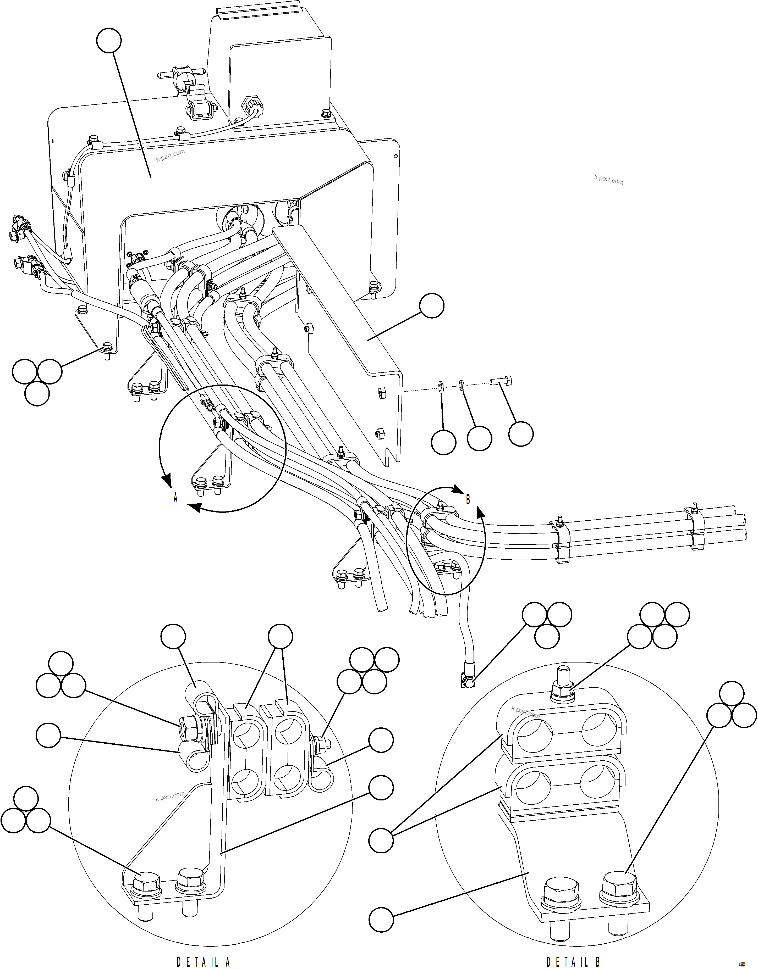 Komatsu parts book diagram for AFE69-P 730E-8 S/N A40063  BUENAVISTA: ISOLATION BOX EXTERNAL WIRING    1/2