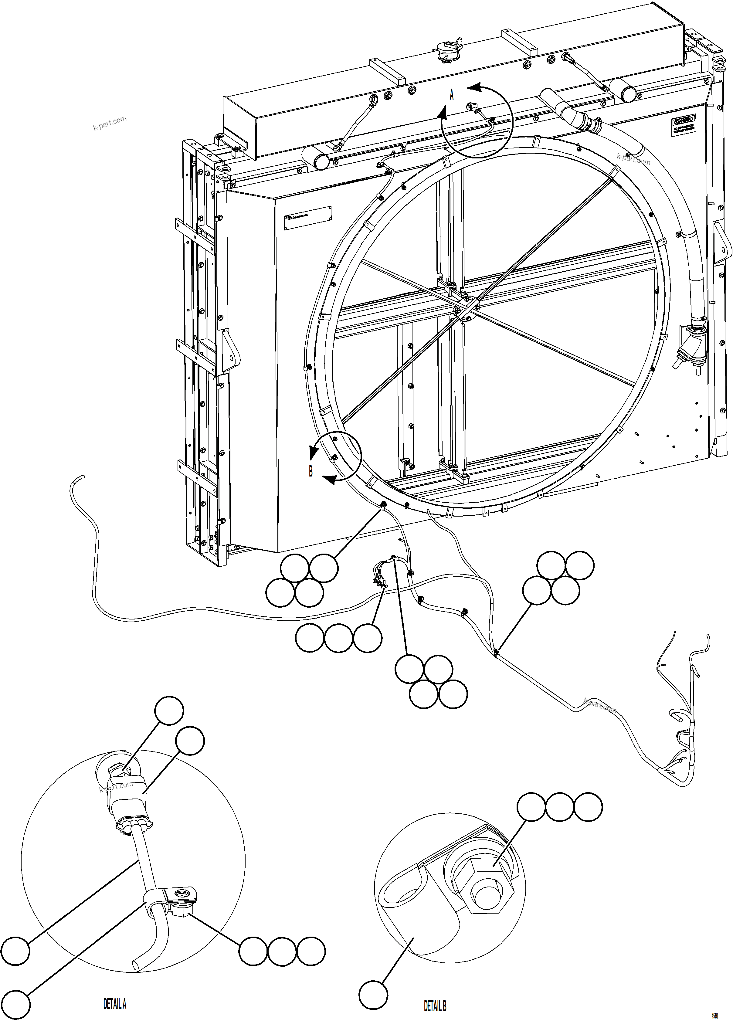 Komatsu parts book diagram for AFE69-P 730E-8 S/N A40063  BUENAVISTA: COOLANT LEVEL SWITCH INSTALLATION
