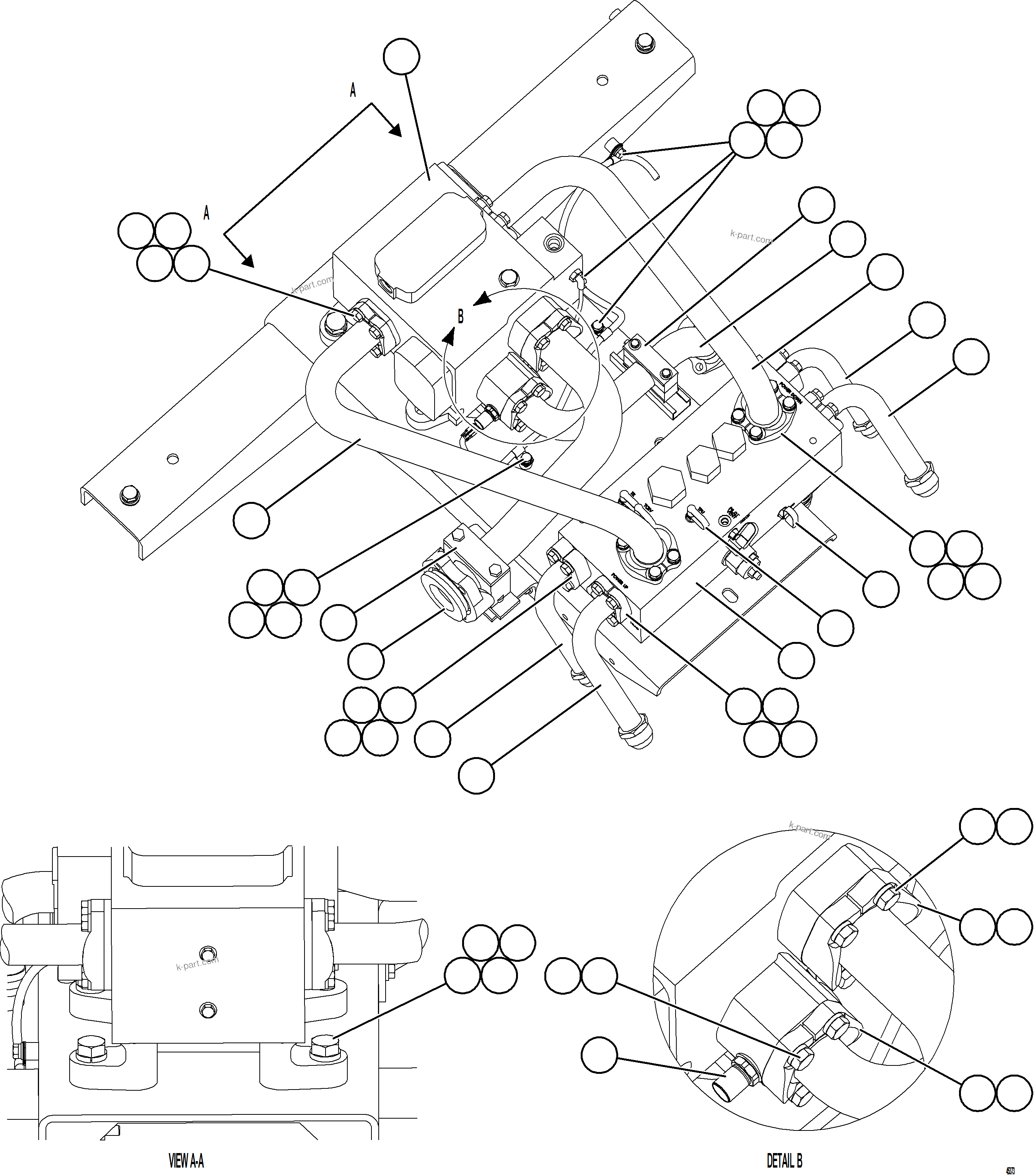 Komatsu parts book diagram for AFE69-P 730E-8 S/N A40063  BUENAVISTA: PUMP MODULE    1/3
