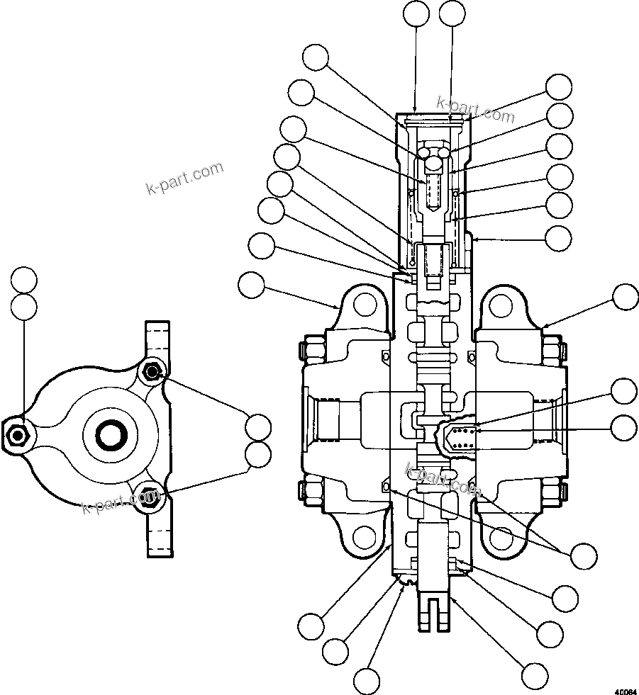 Komatsu parts book diagram for AFE69-P 730E-8 S/N A40063  BUENAVISTA: HOIST PILOT VALVE ASSEMBLY    PB6922
