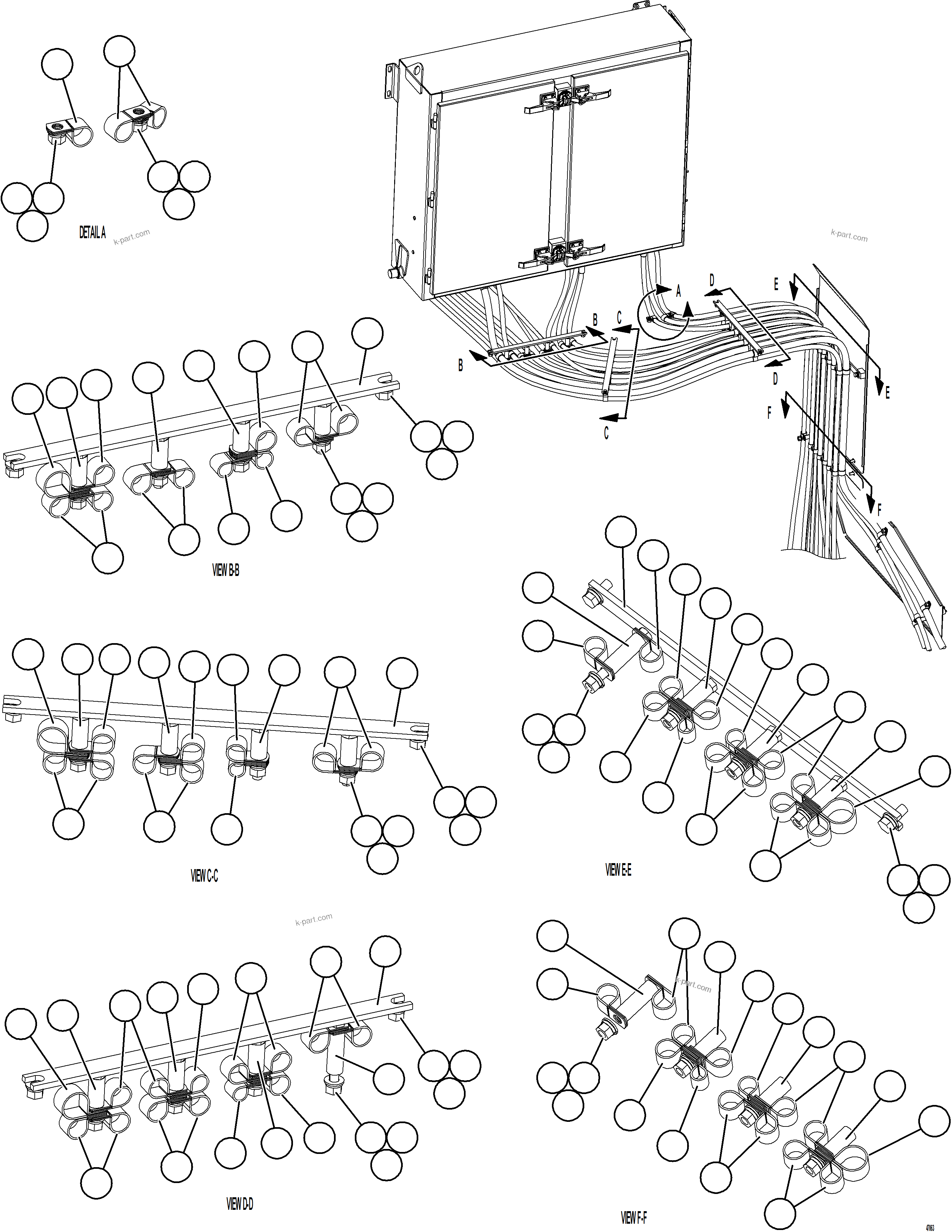 Komatsu parts book diagram for AFE69-P 730E-8 S/N A40063  BUENAVISTA: BRAKE CABINET HOSE ROUTING