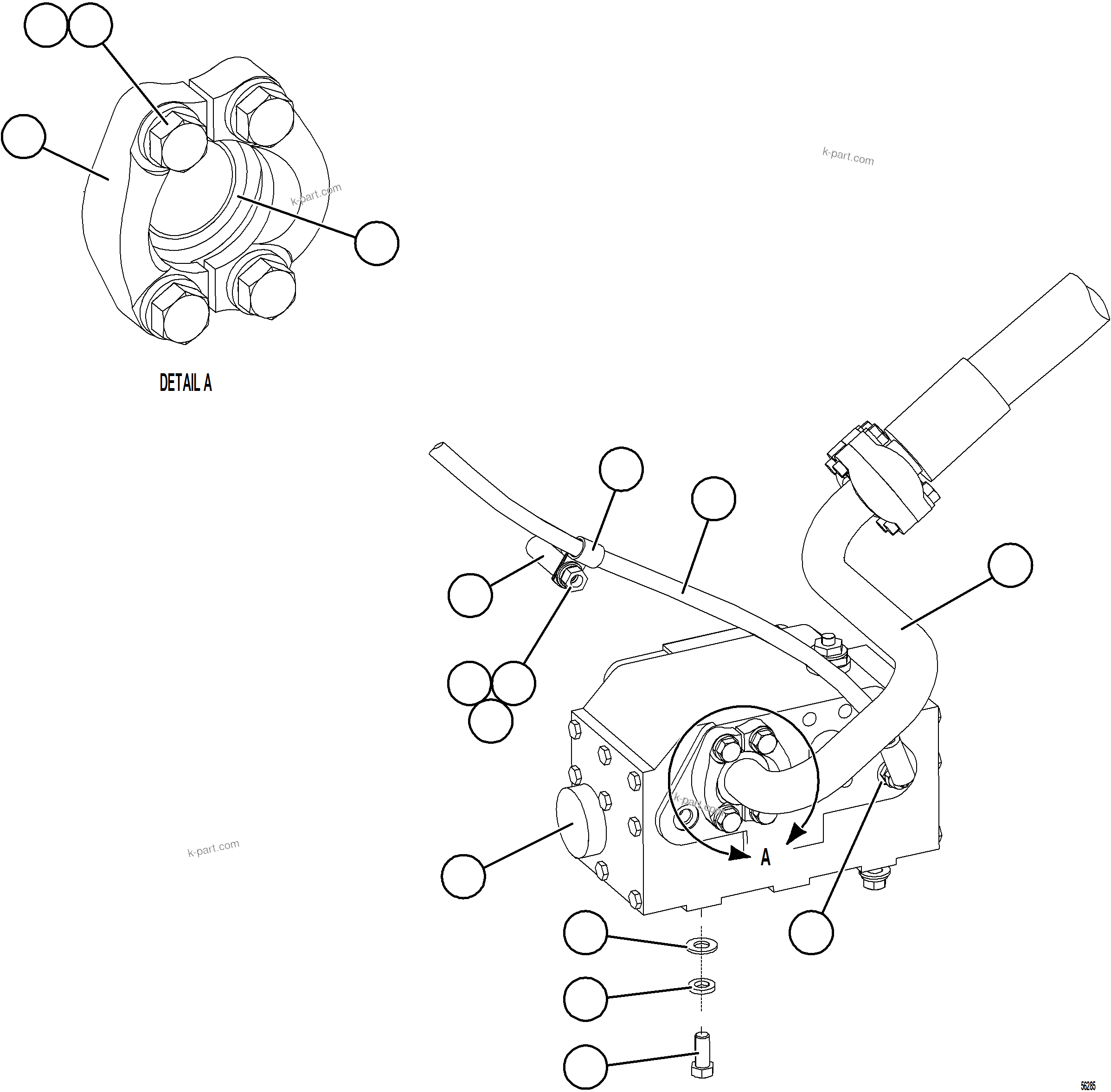 Komatsu parts book diagram for AFE69-P 730E-8 S/N A40063  BUENAVISTA: FLOW AMPLIFIER INSTALLATION & PIPING    1/2