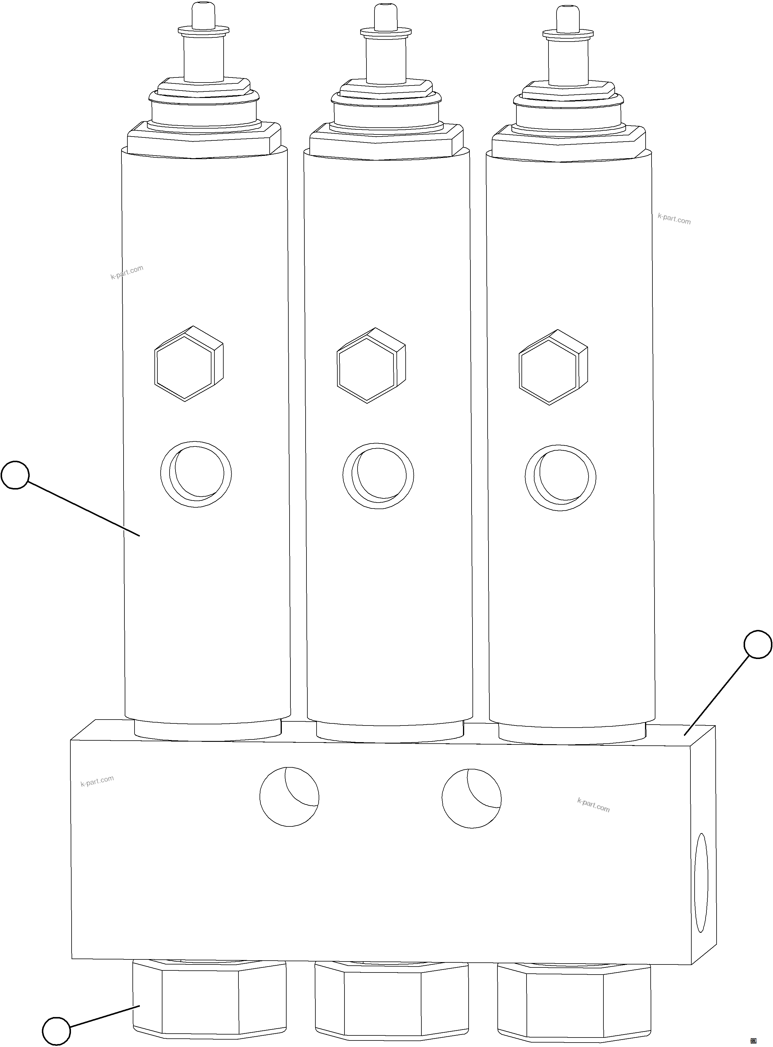 Komatsu parts book diagram for AFE69-P 730E-8 S/N A40063  BUENAVISTA: 3-PIECE INJECTOR ASSEMBLY    TA4410
