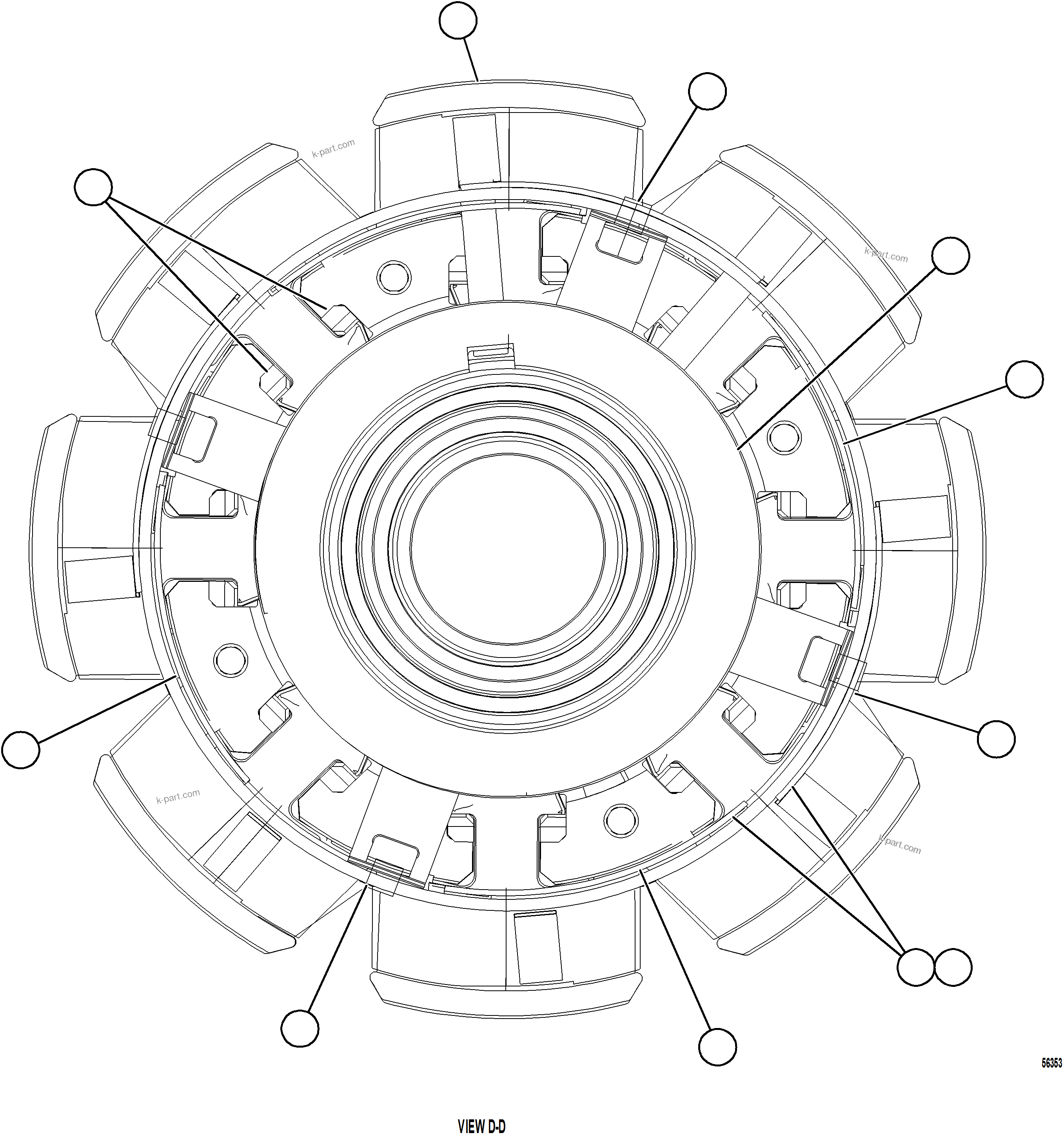 Komatsu parts book diagram for AFE69-P 730E-8 S/N A40063  BUENAVISTA: ROTOR ASSEMBLY    58D-98-01960