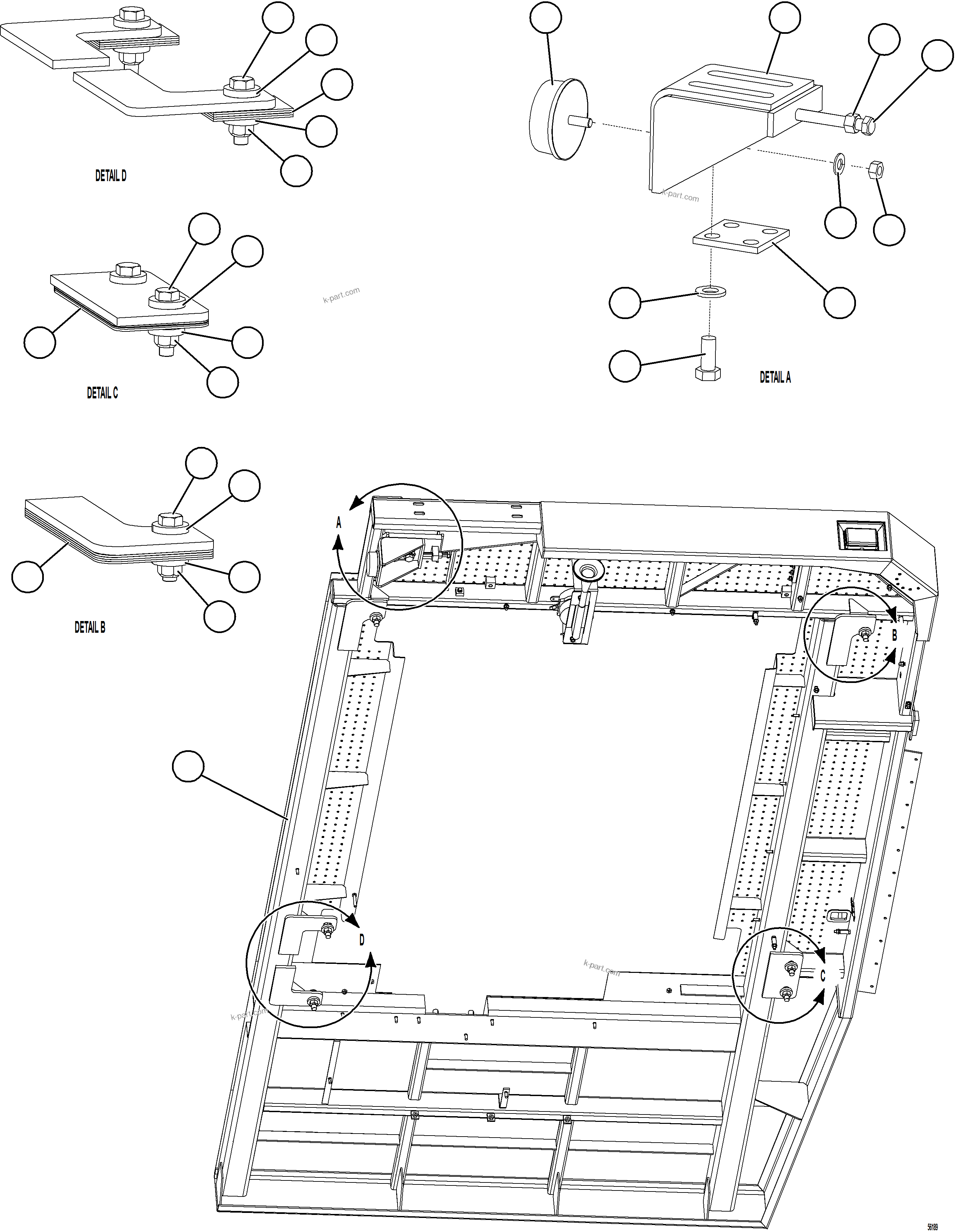 Komatsu parts book diagram for AFE69-Q 730E-8 S/N A40064, A40067  ASSMANG: LH DECK INSTALLATION