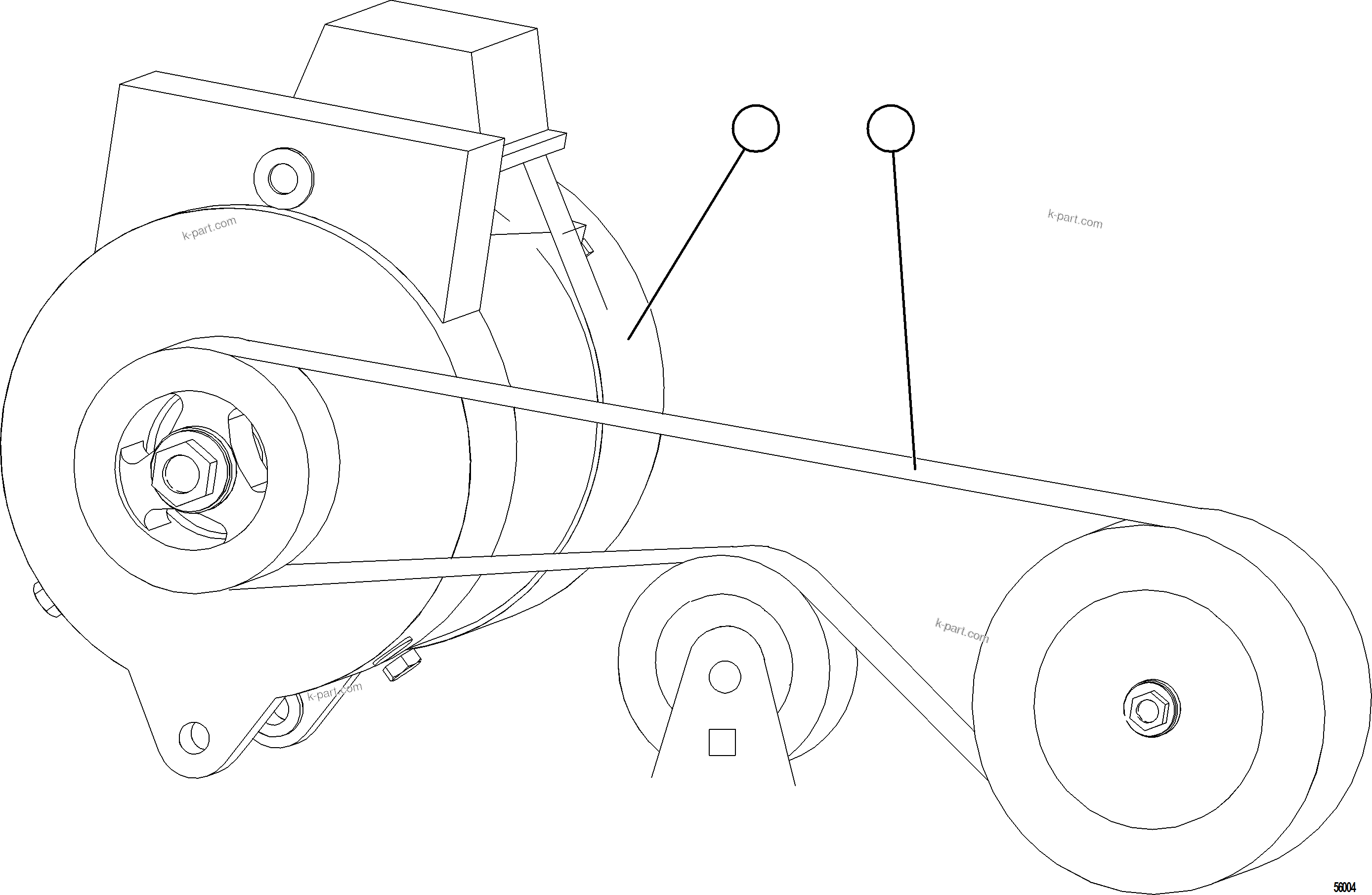 Komatsu parts book diagram for AFE69-Q 730E-8 S/N A40064, A40067  ASSMANG: BATTERY CHARGING ALTERNATOR