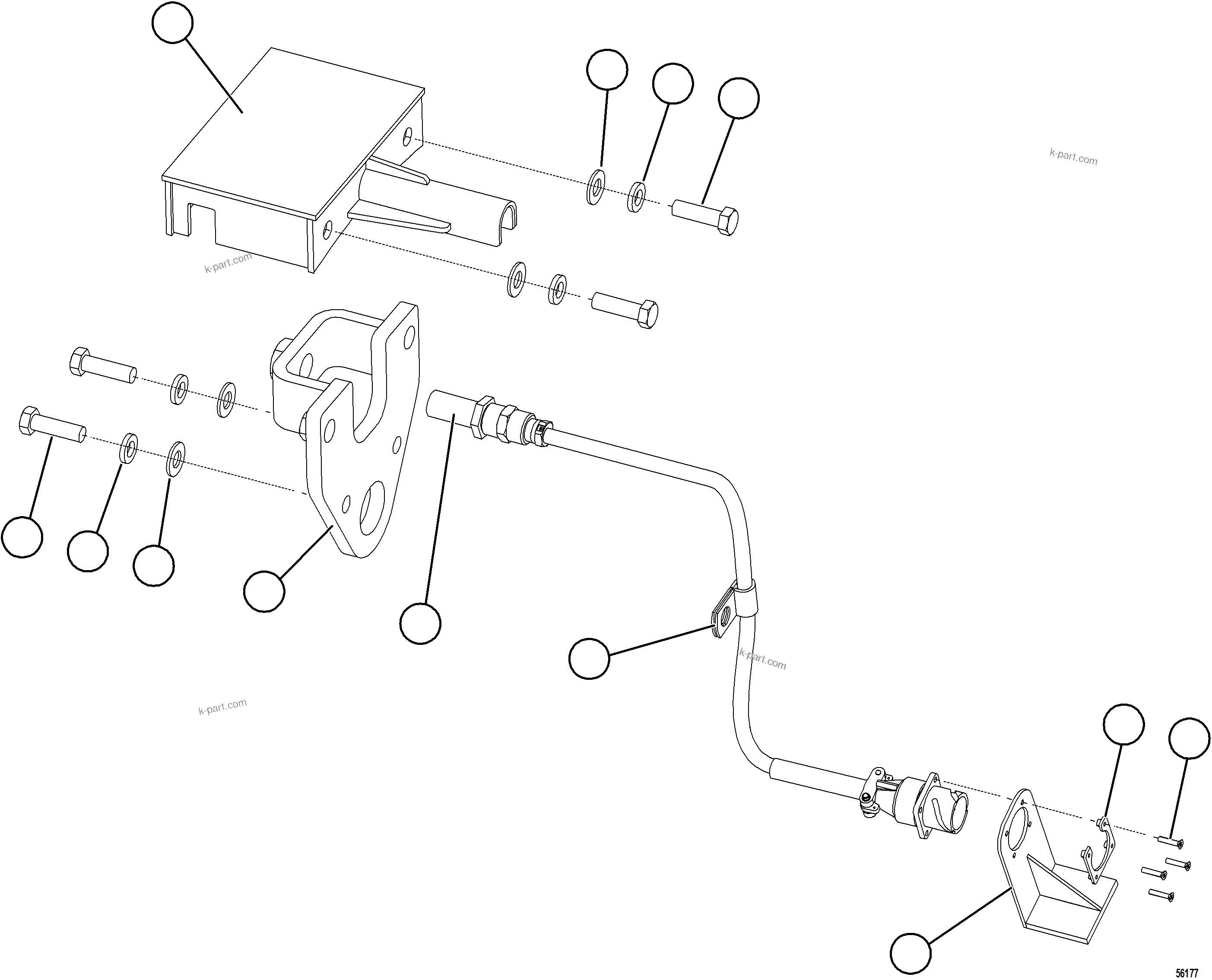 Komatsu parts book diagram for AFE69-Q 730E-8 S/N A40064, A40067  ASSMANG: FRONT WHEEL SPEED SENSOR INSTALLATION