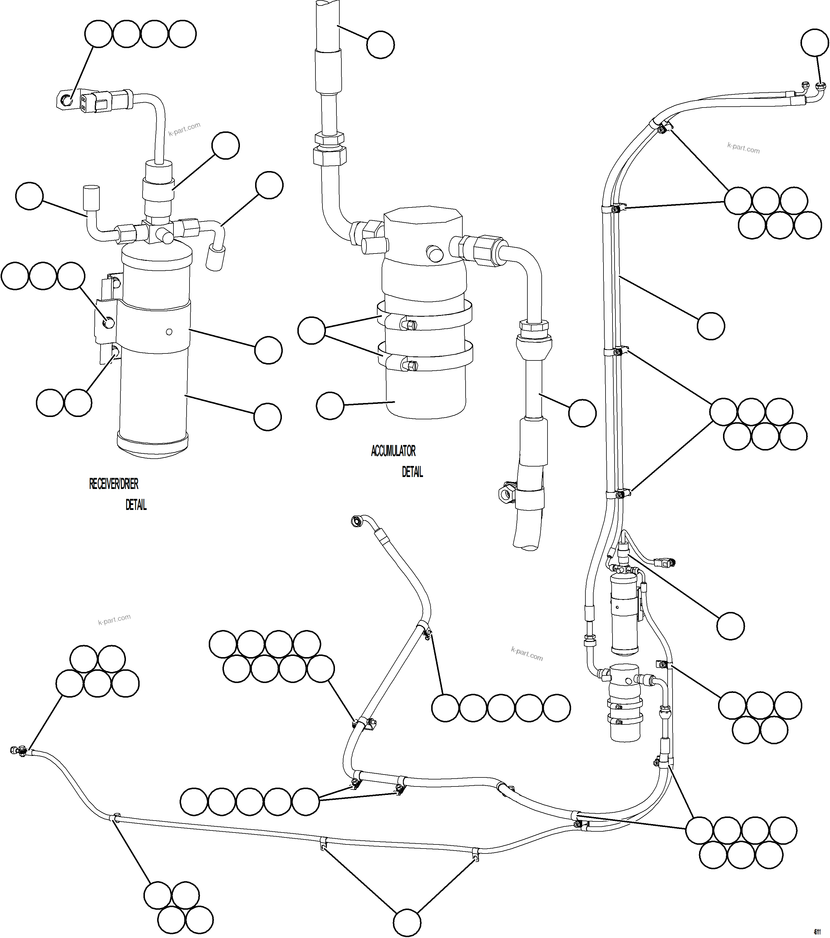 Komatsu parts book diagram for AFE69-Q 730E-8 S/N A40064, A40067  ASSMANG: AIR CONDITIONING PIPING    2/2
