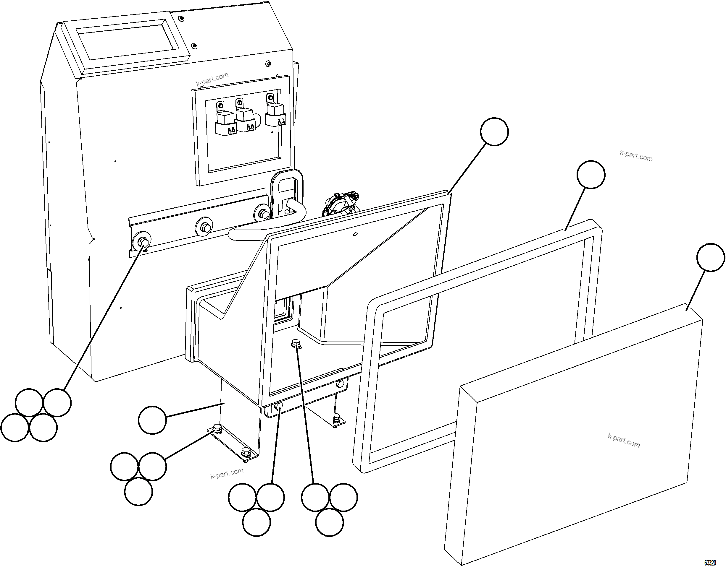 Komatsu parts book diagram for AFE69-Q 730E-8 S/N A40064, A40067  ASSMANG: HVAC INSTALLATION    1/2