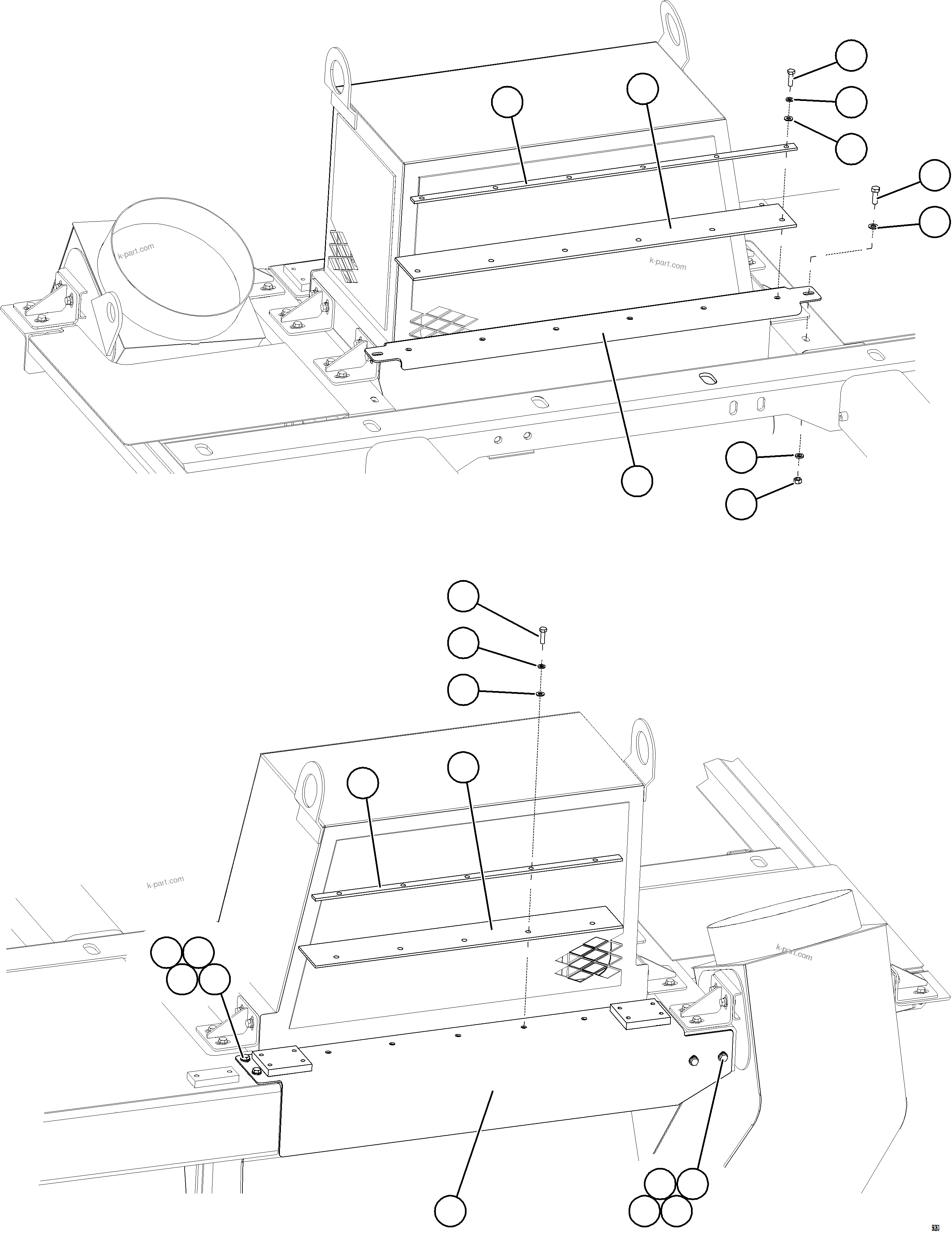 Komatsu parts book diagram for AFE69-Q 730E-8 S/N A40064, A40067  ASSMANG: BLOWER INLET HEAT FLAP INSTALLATION